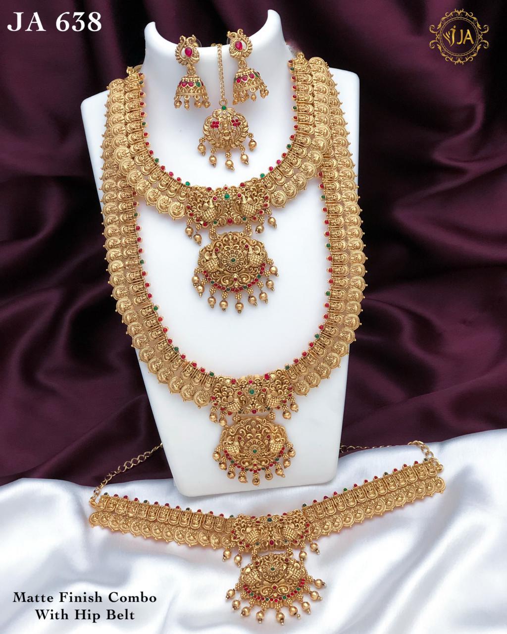 Matte Finish Jewelry Combo Set with Hip Belt