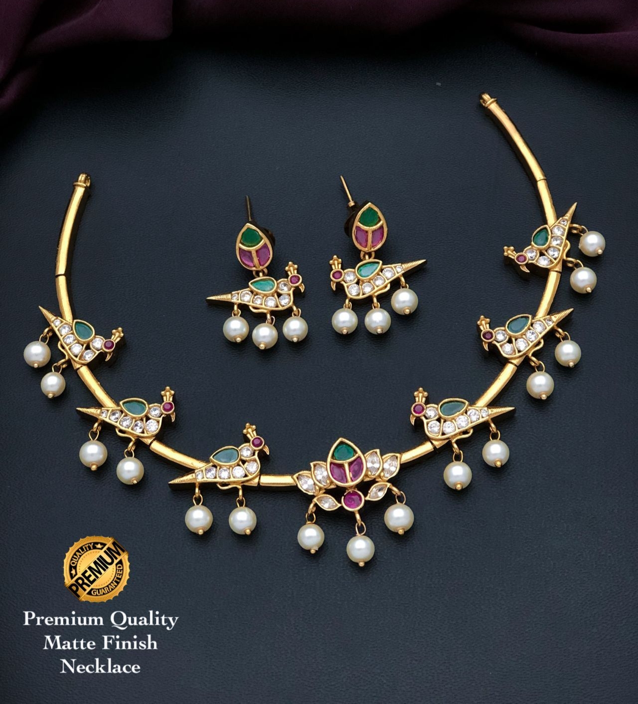 Premium Matte Finish Parrot design Necklace Set