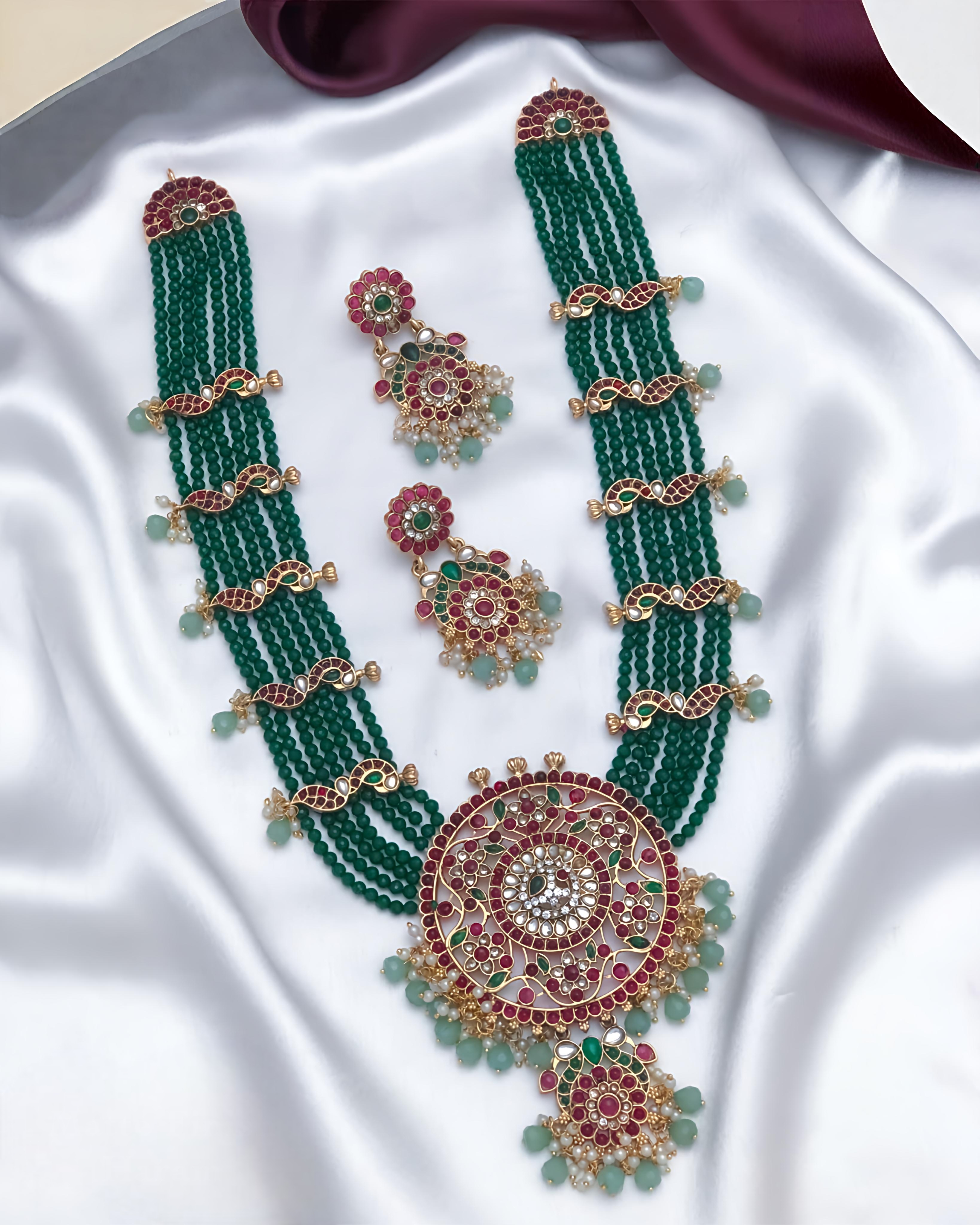 Traditional Raani haram set Kundan stone work