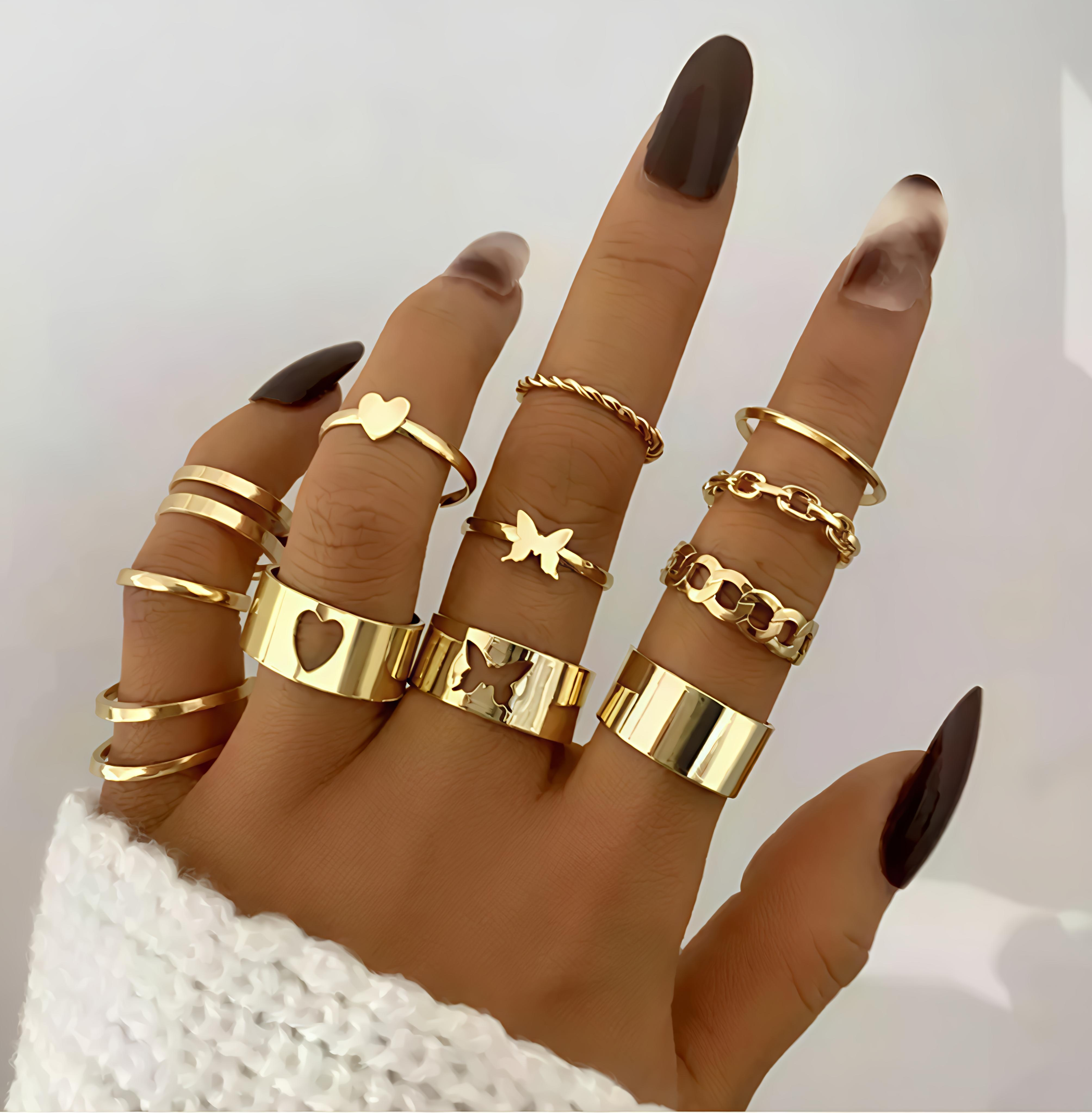 Gold Ring Set (pack of 12 )