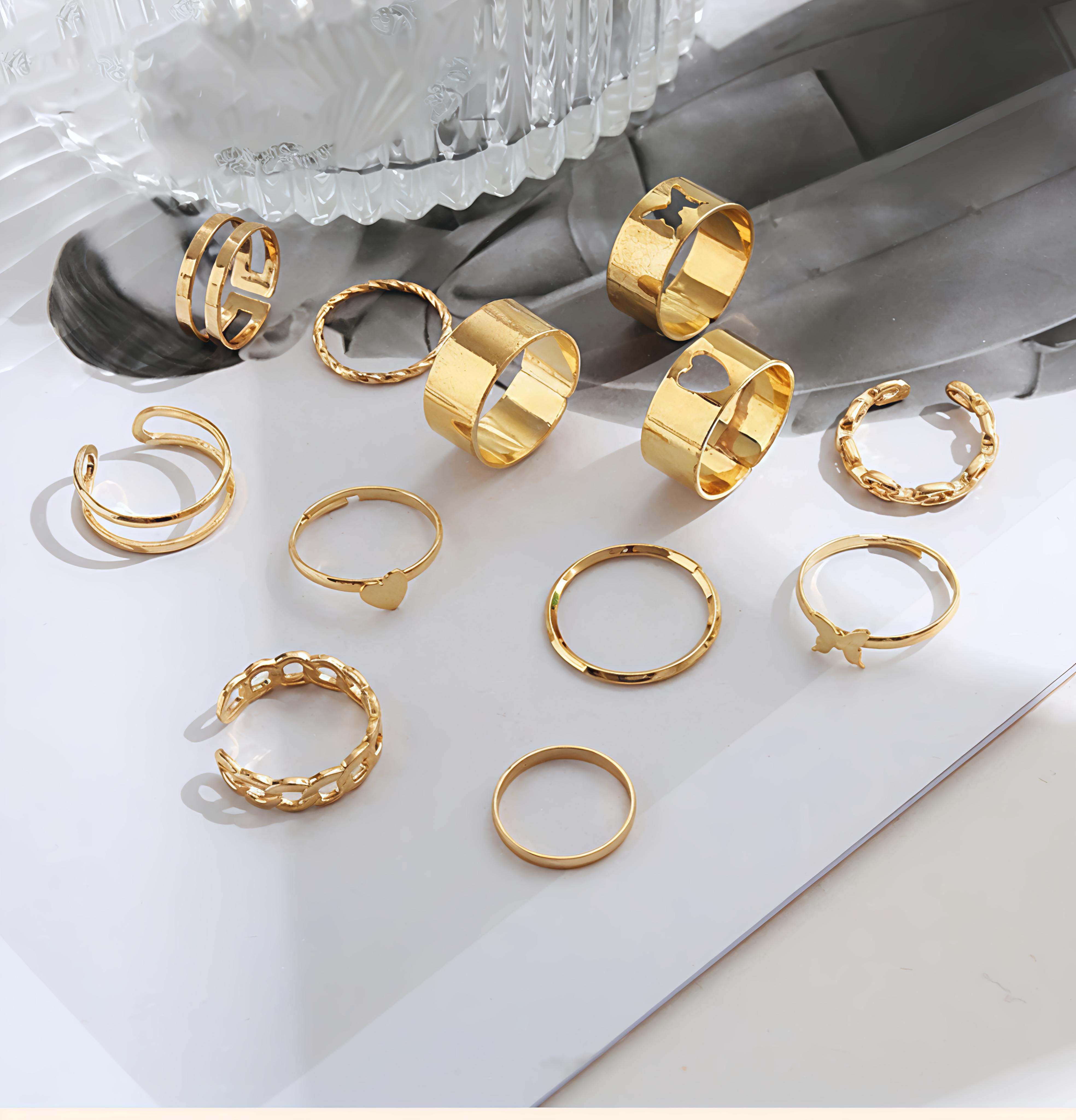 Gold Ring Set (pack of 12 )