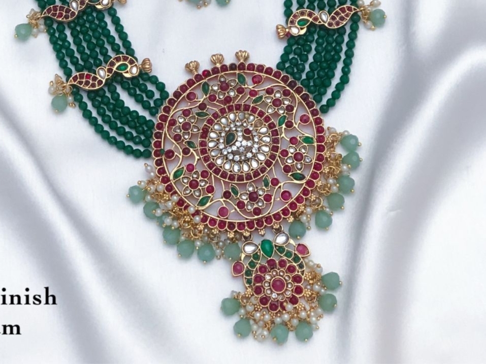 Traditional Raani haram set Kundan stone work