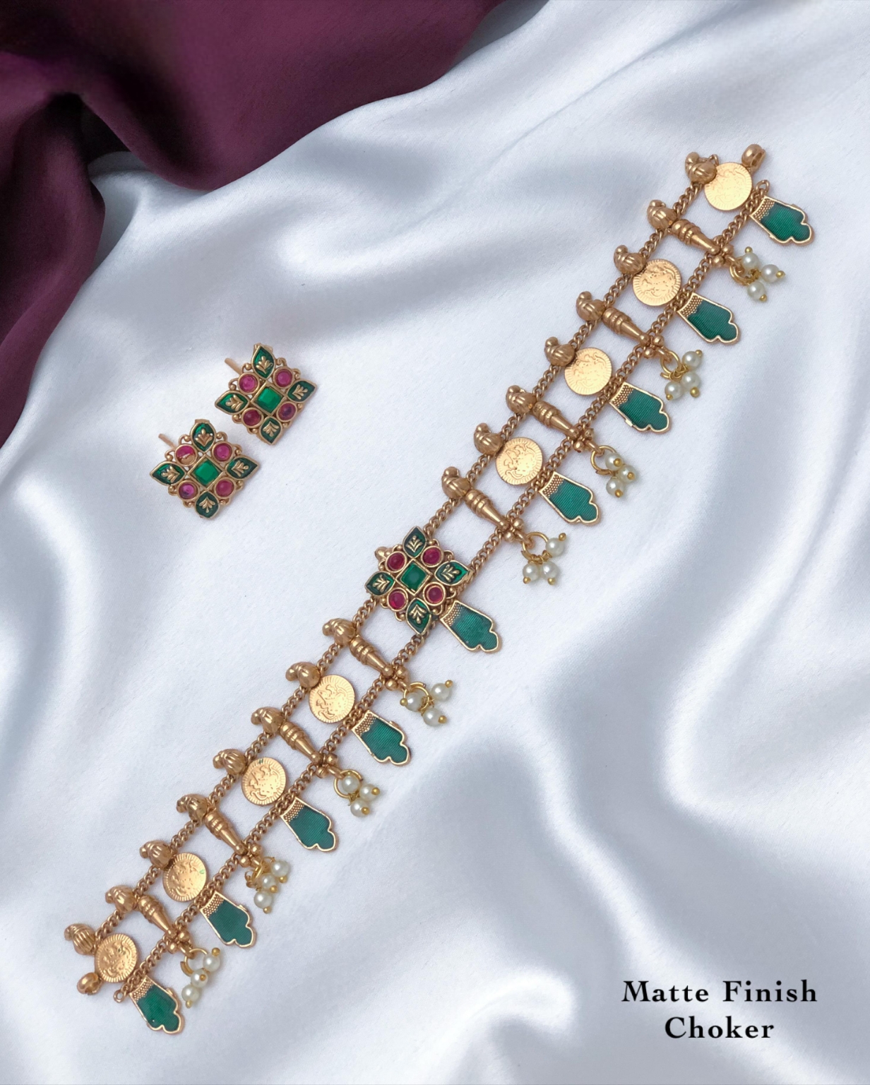 Kerla Design New arrivals Matte Finish Choker Set