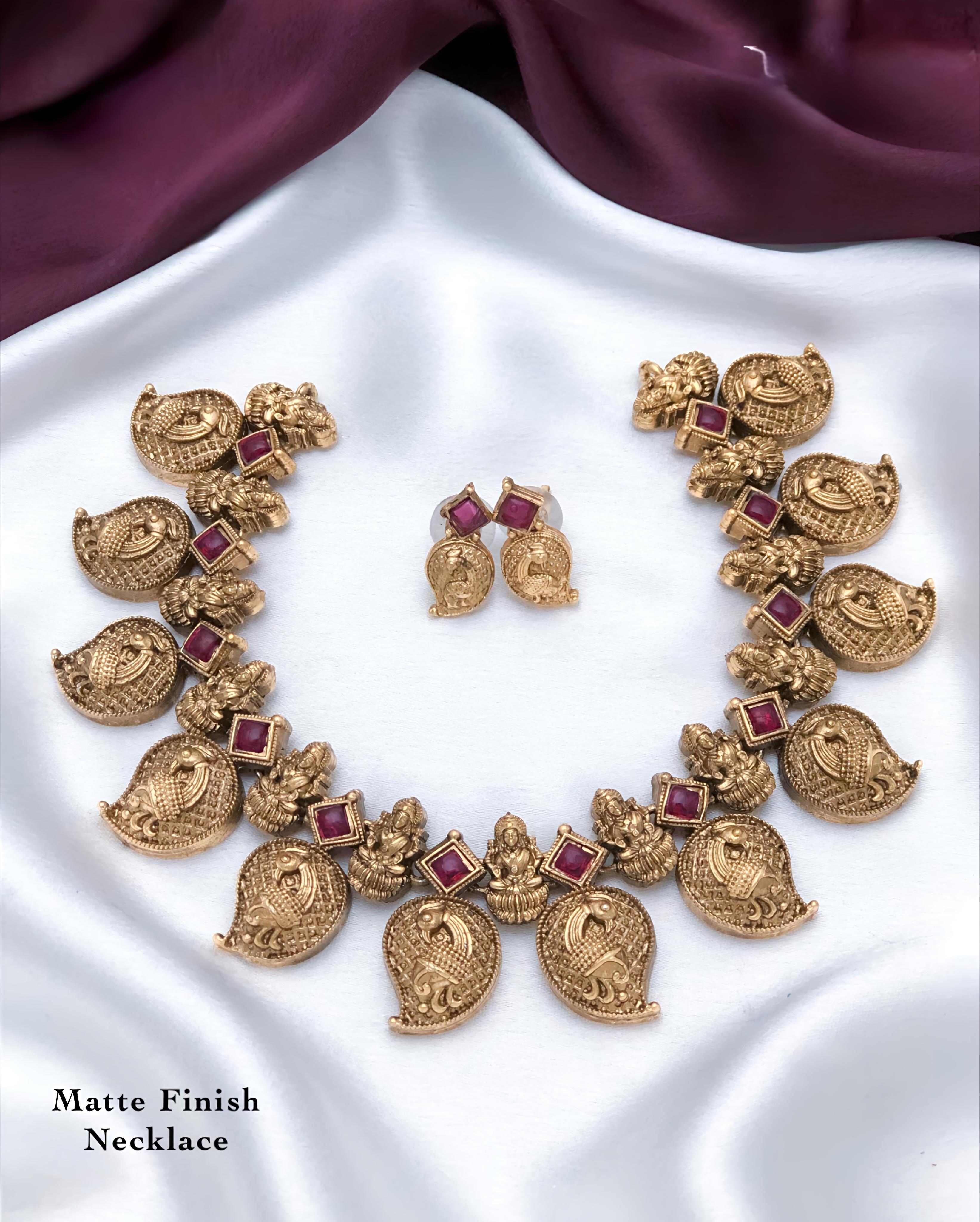  Antique Finish peacock Necklace Set