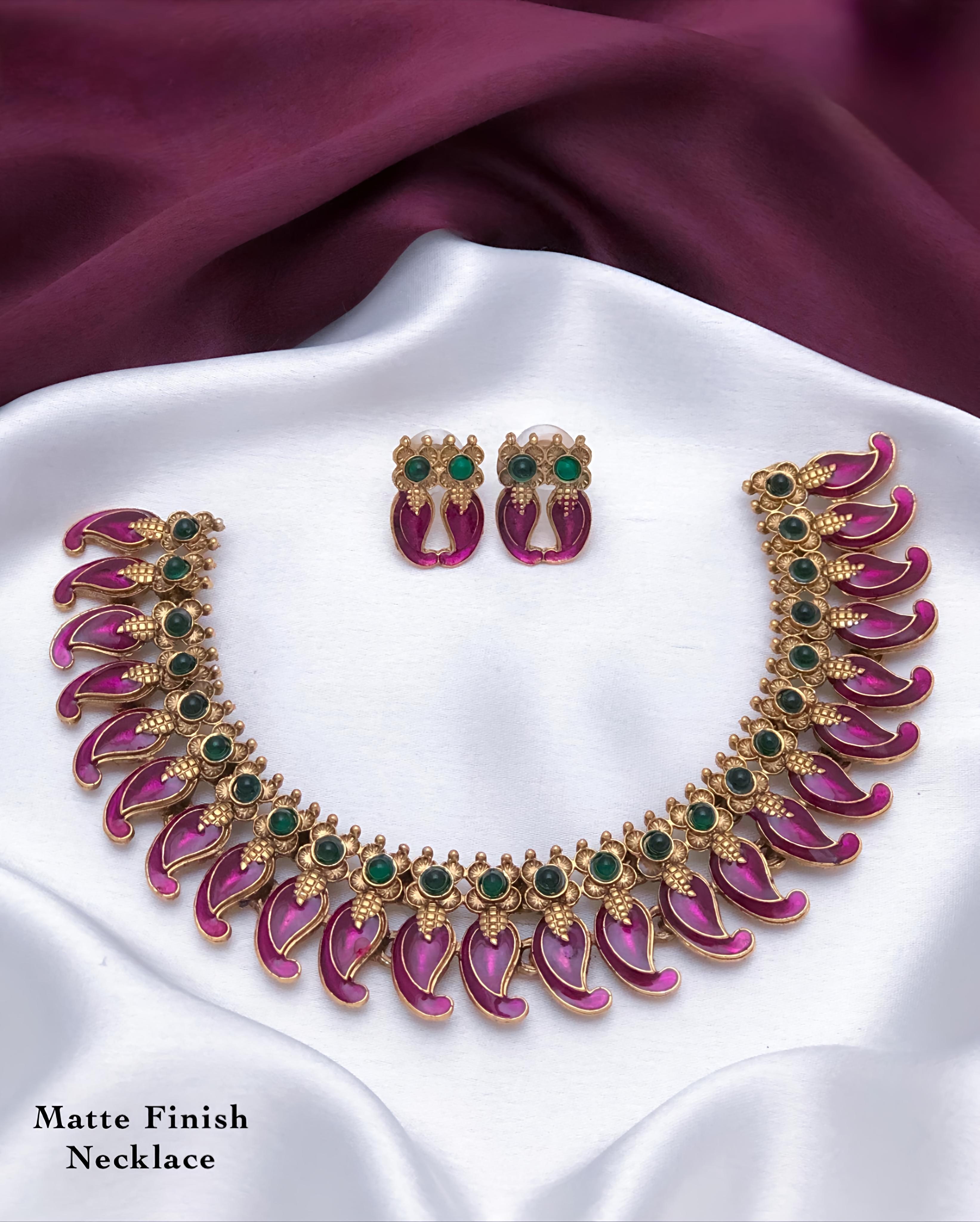 Mango design Matte Finish Necklace Set