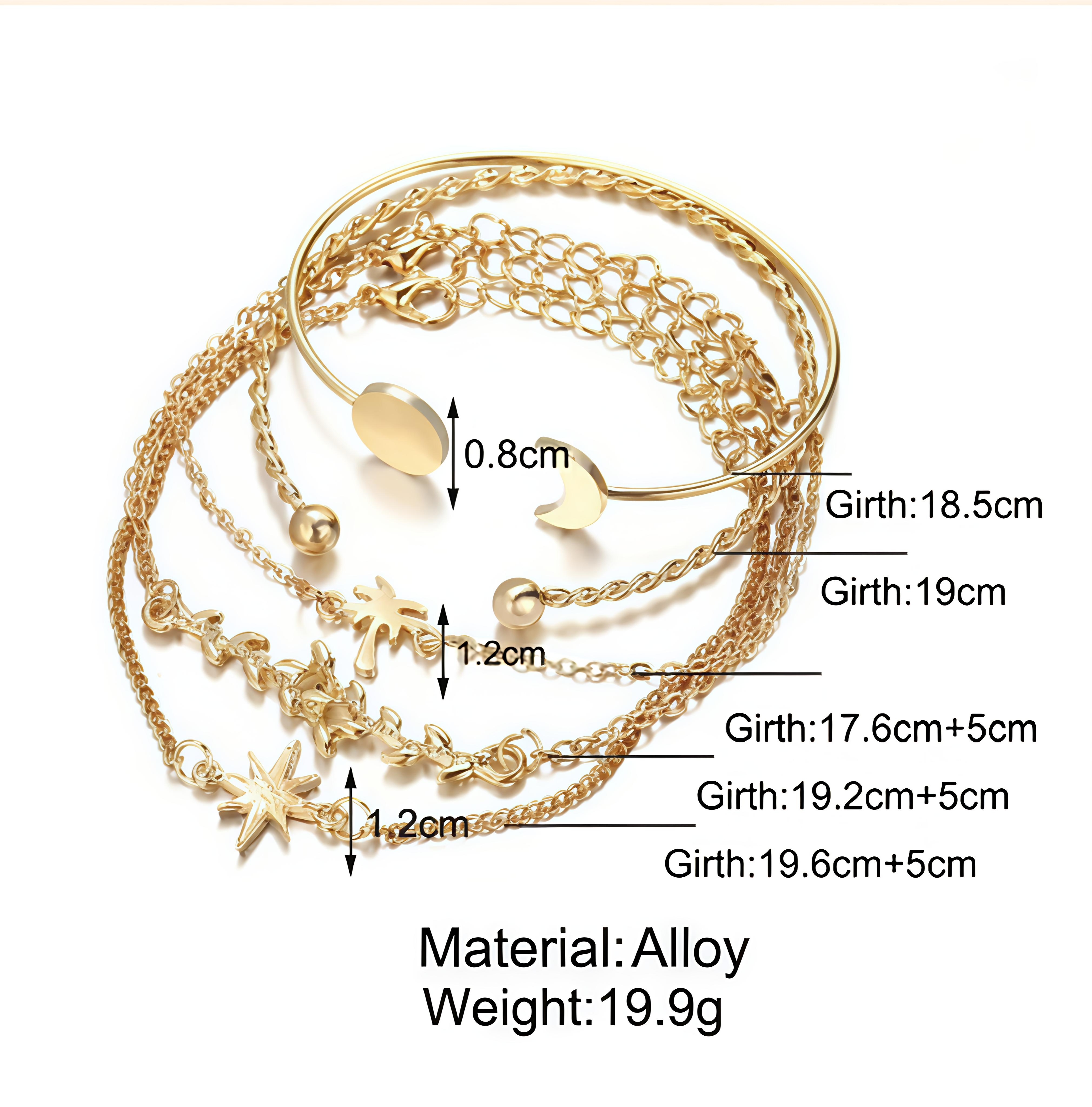 Boho Gold Bracelet Set (pack of 5)