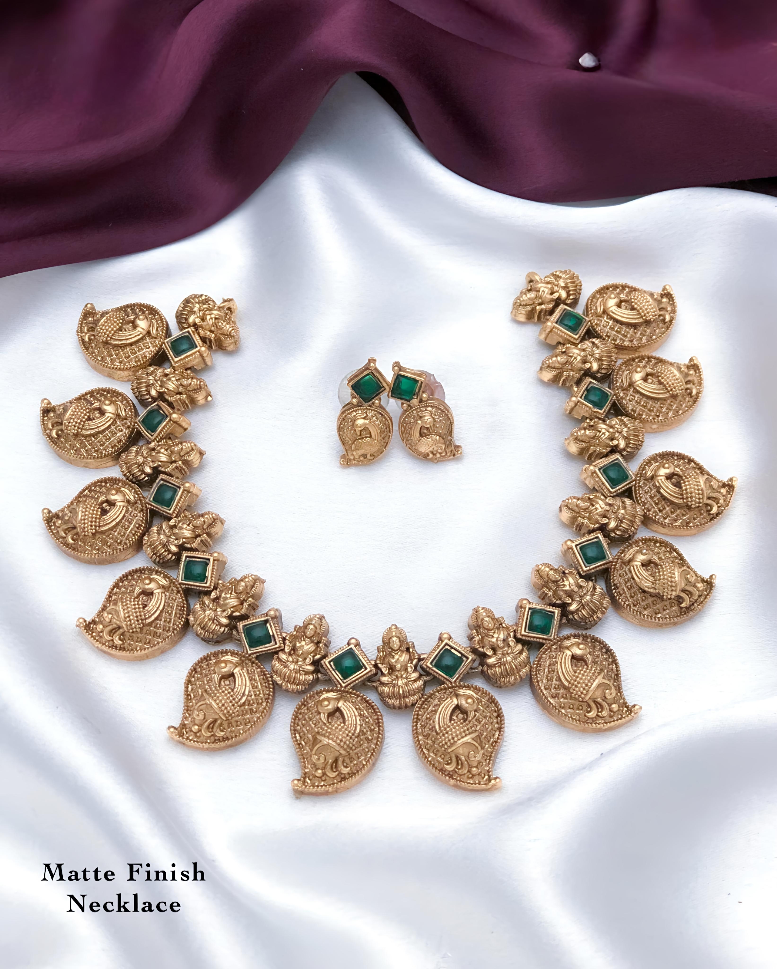  Antique Finish peacock Necklace Set