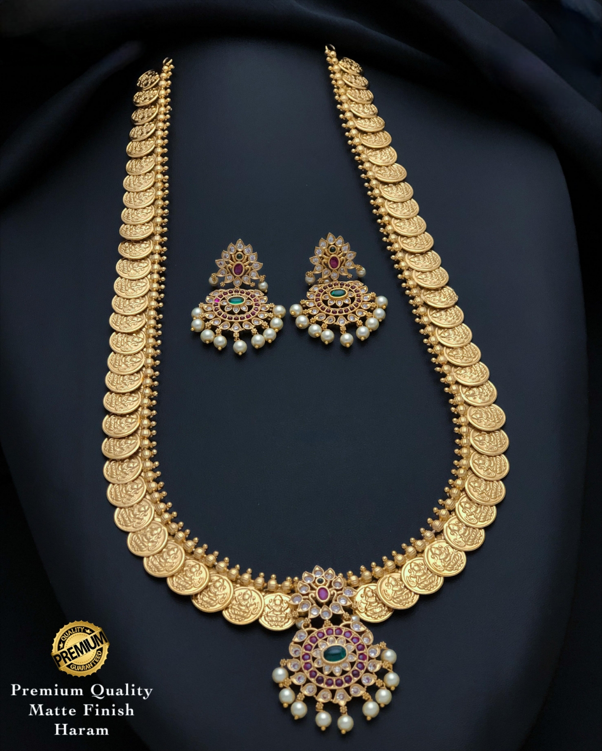 Traditional Matte Finish Coin Haram Set