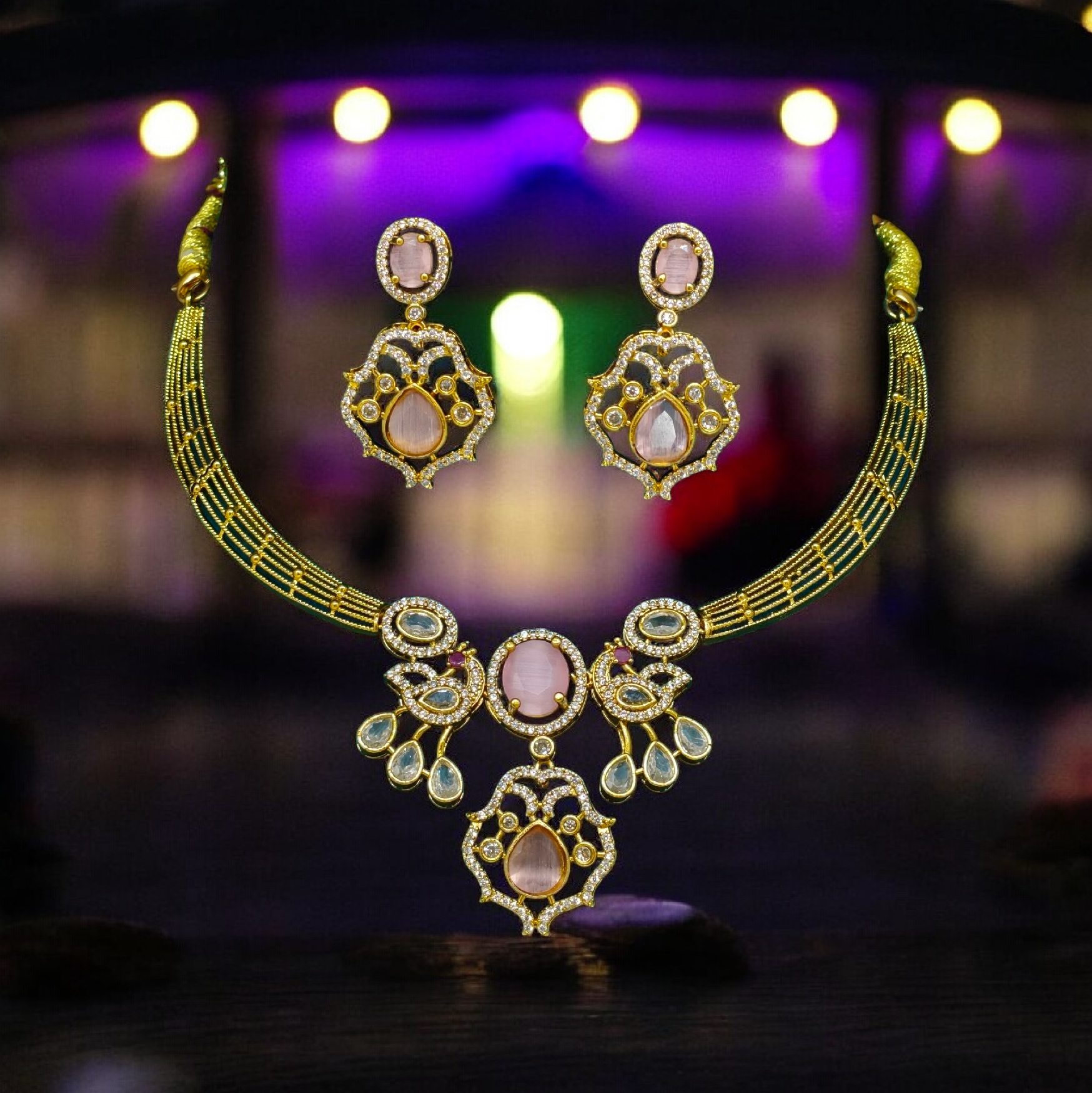 Elegant Blue Stone Jewelry Set