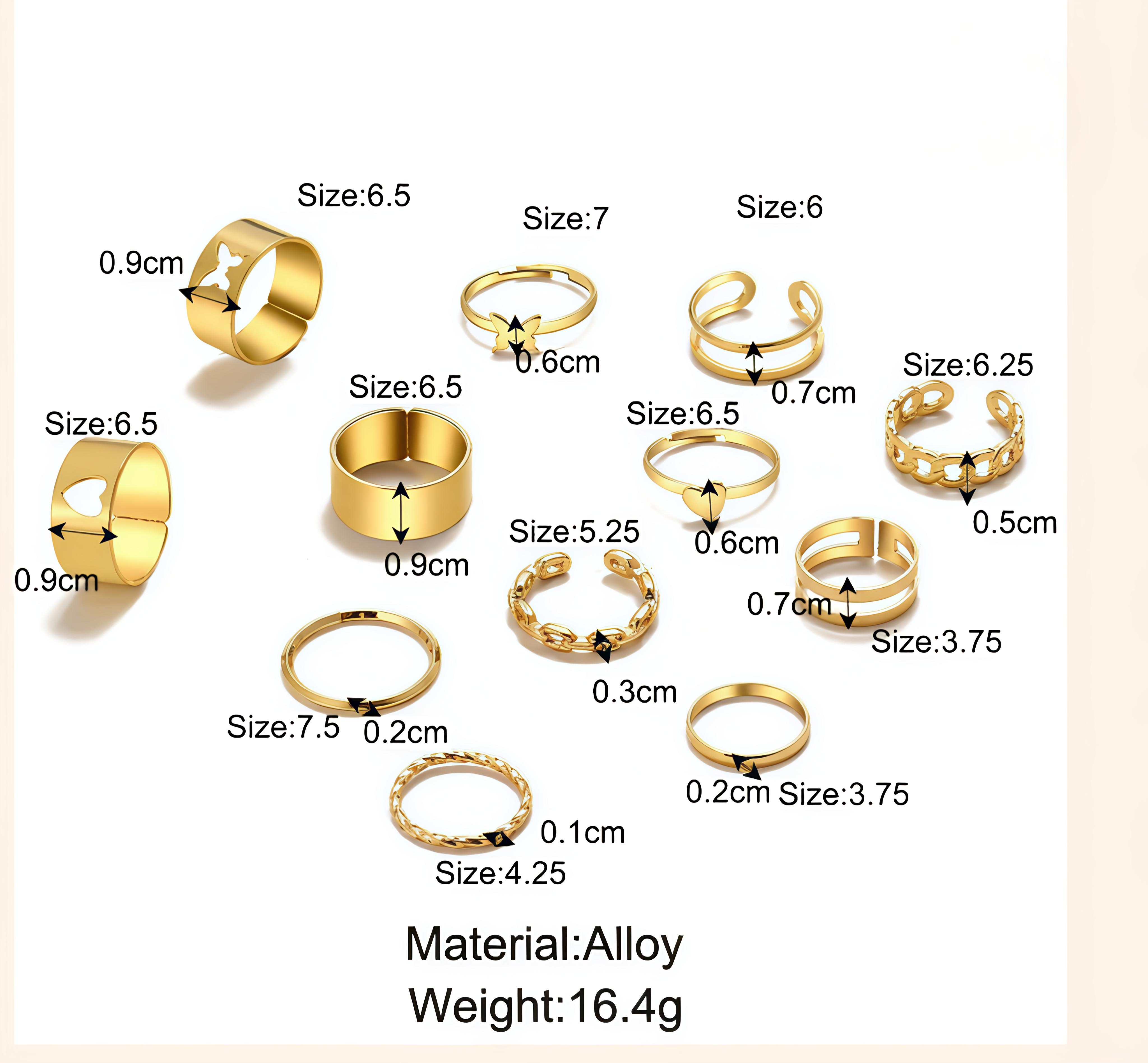 Gold Ring Set (pack of 12 )