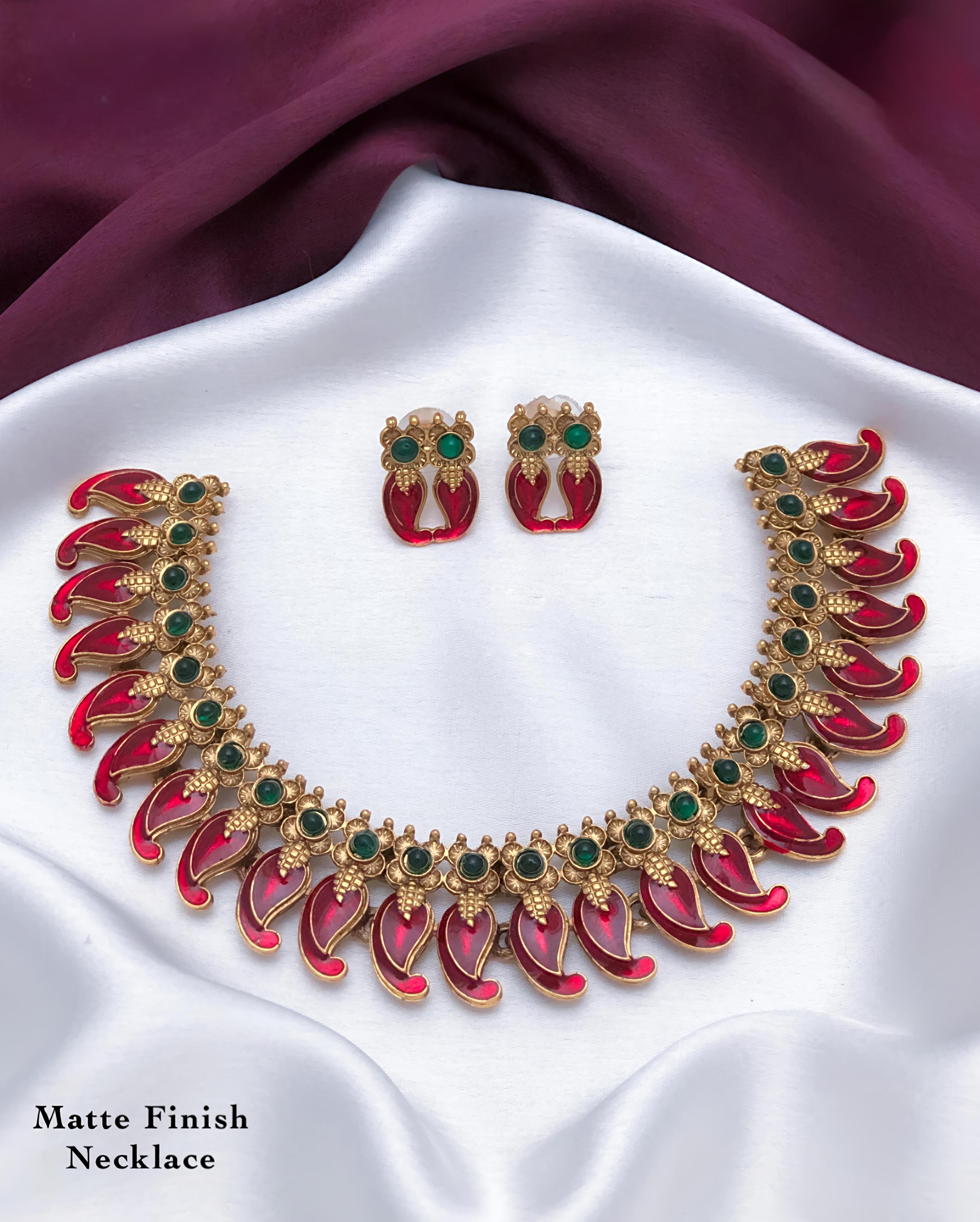 Mango design Matte Finish Necklace Set