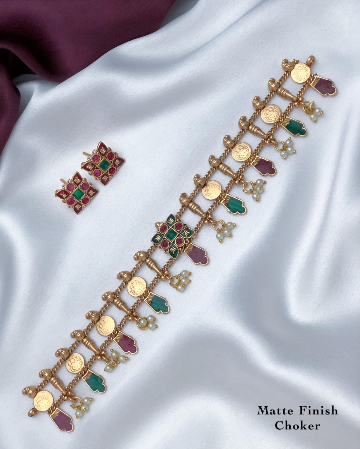 Kerla Design New arrivals Matte Finish Choker Set