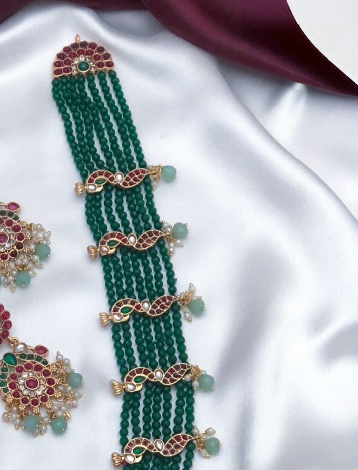 Traditional Raani haram set Kundan stone work