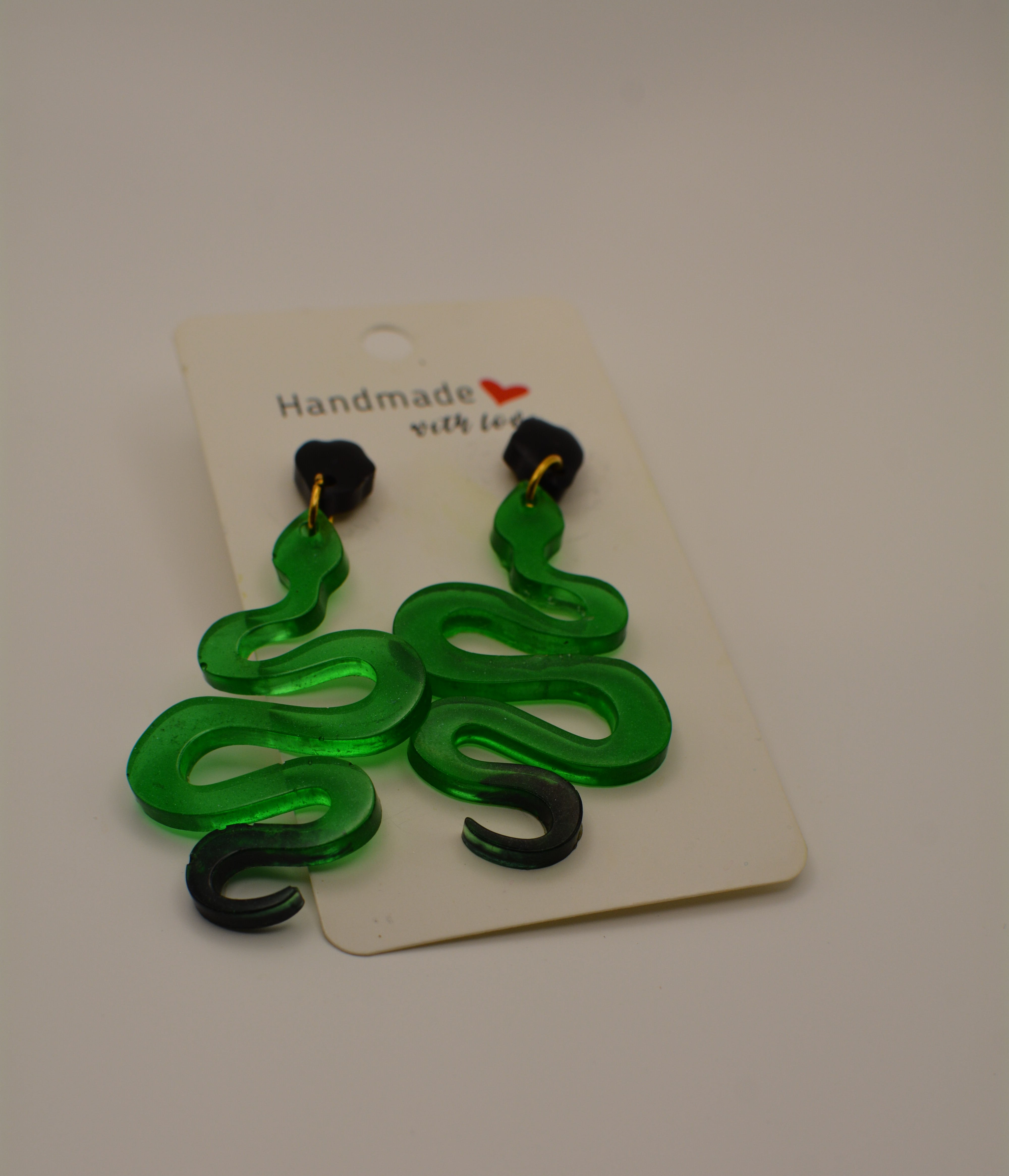 Green Snake Earrings