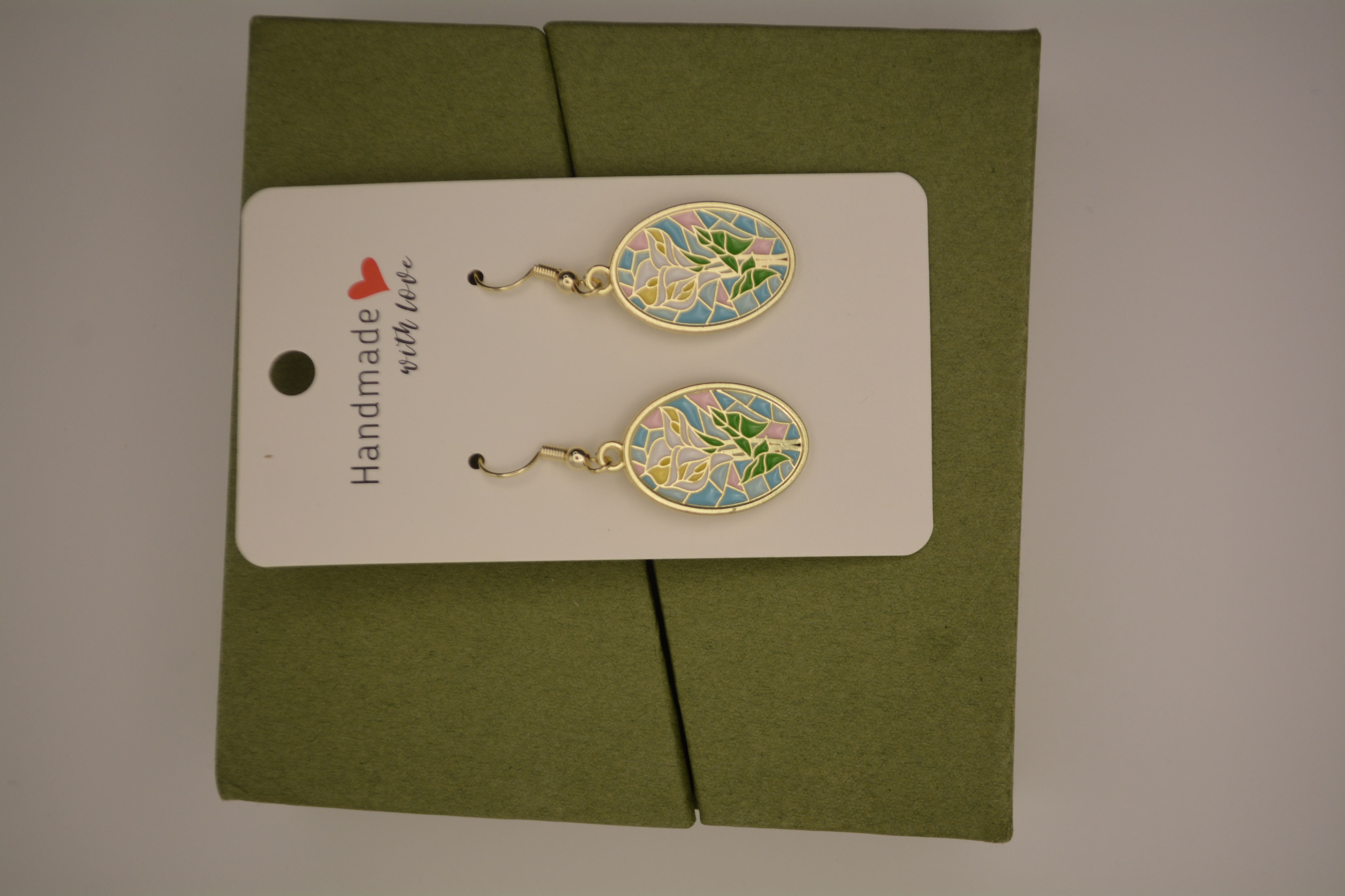 Lily Flower Mosaic Earrings