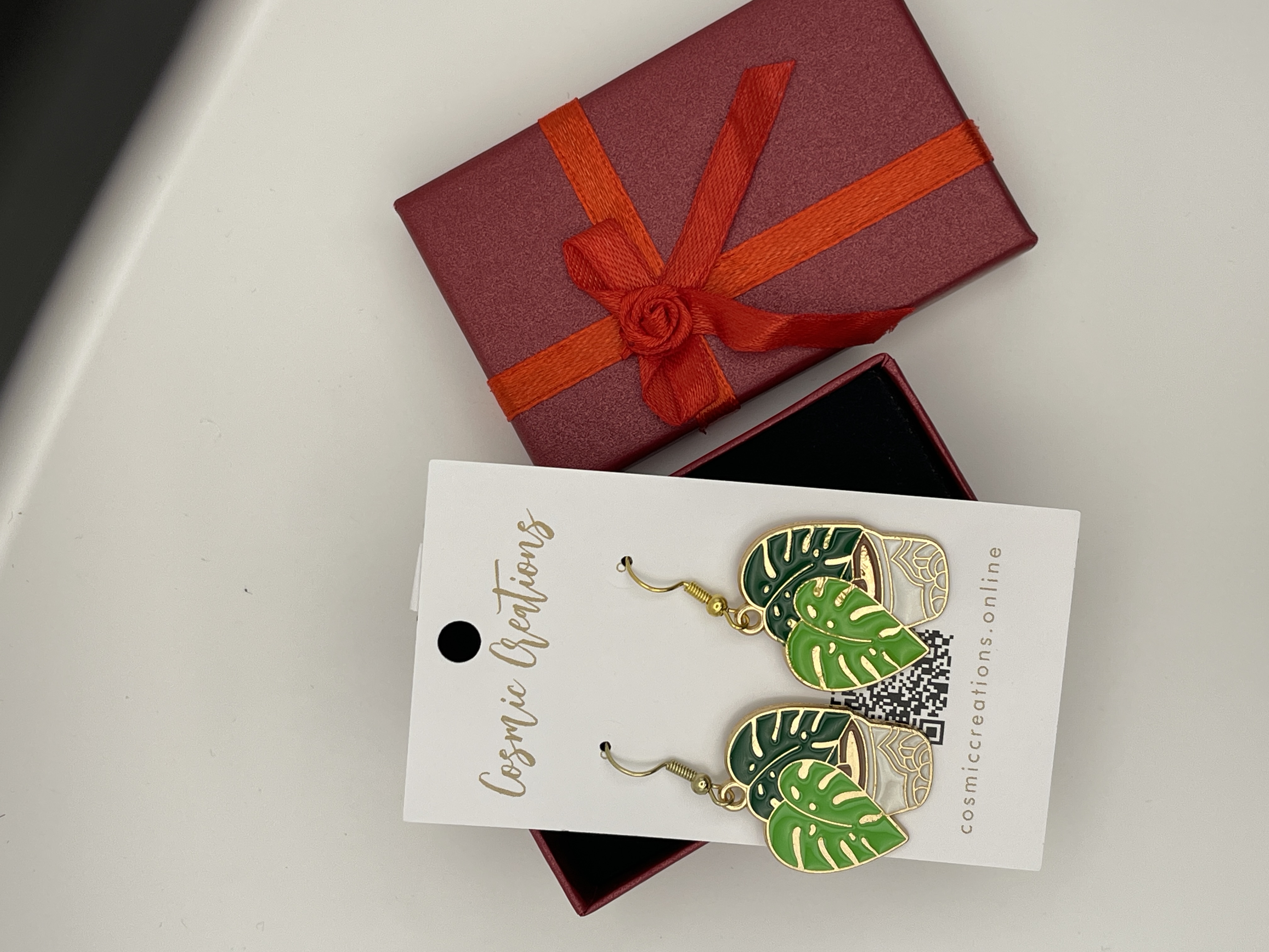 Monstera Plant Earrings