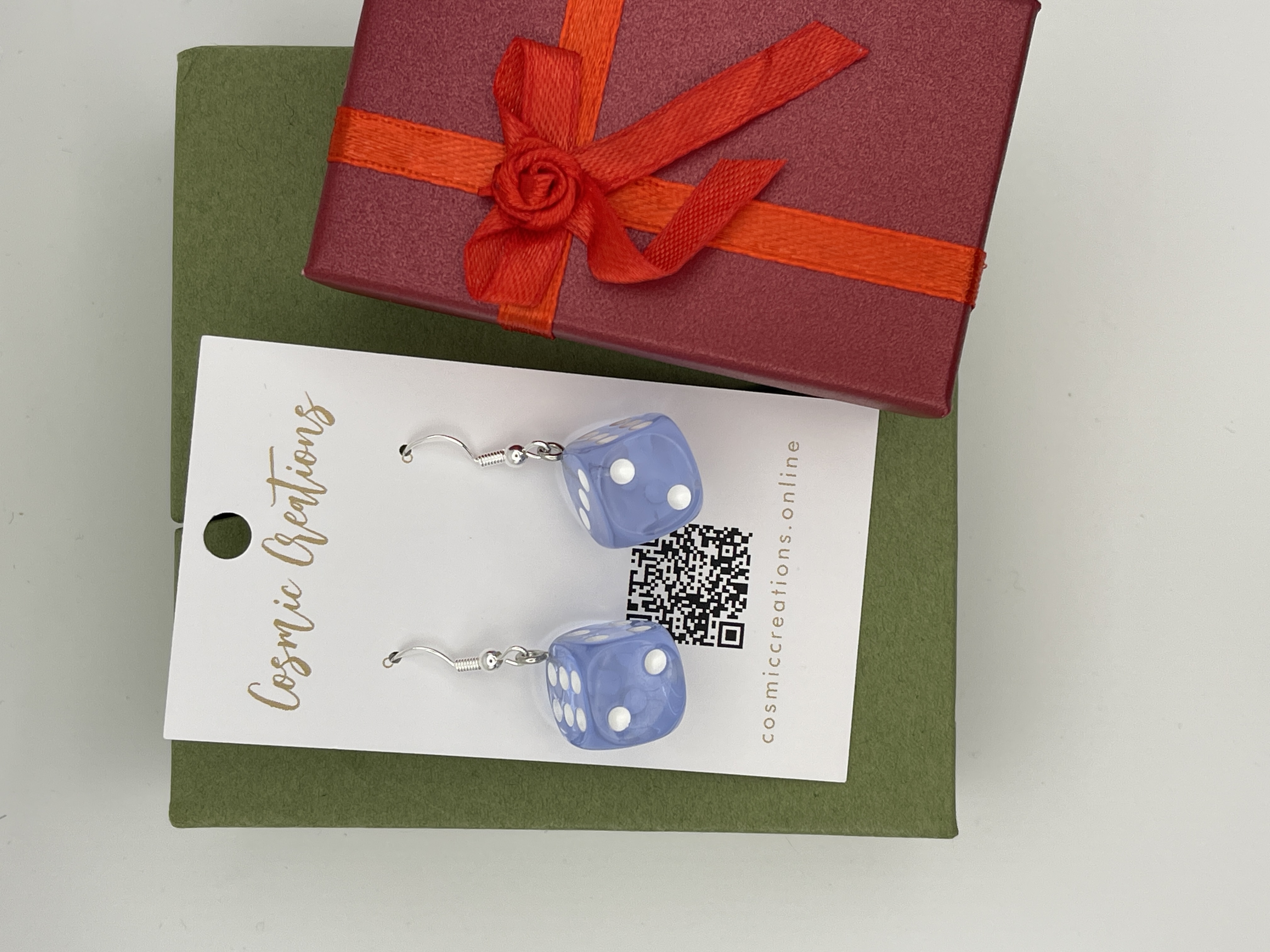 Blue Dice Earrings
