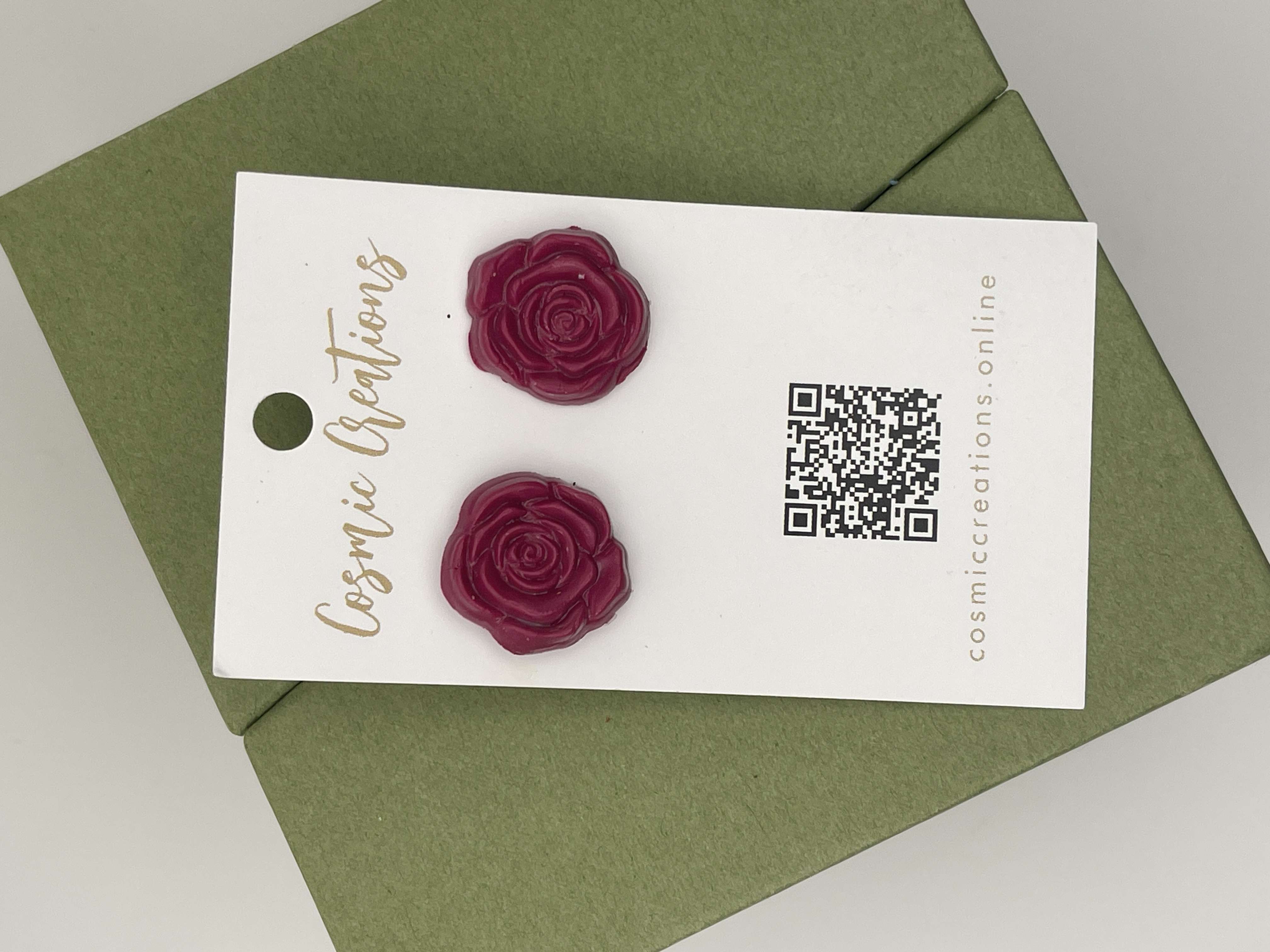 Rose Shaped Stud Earrings