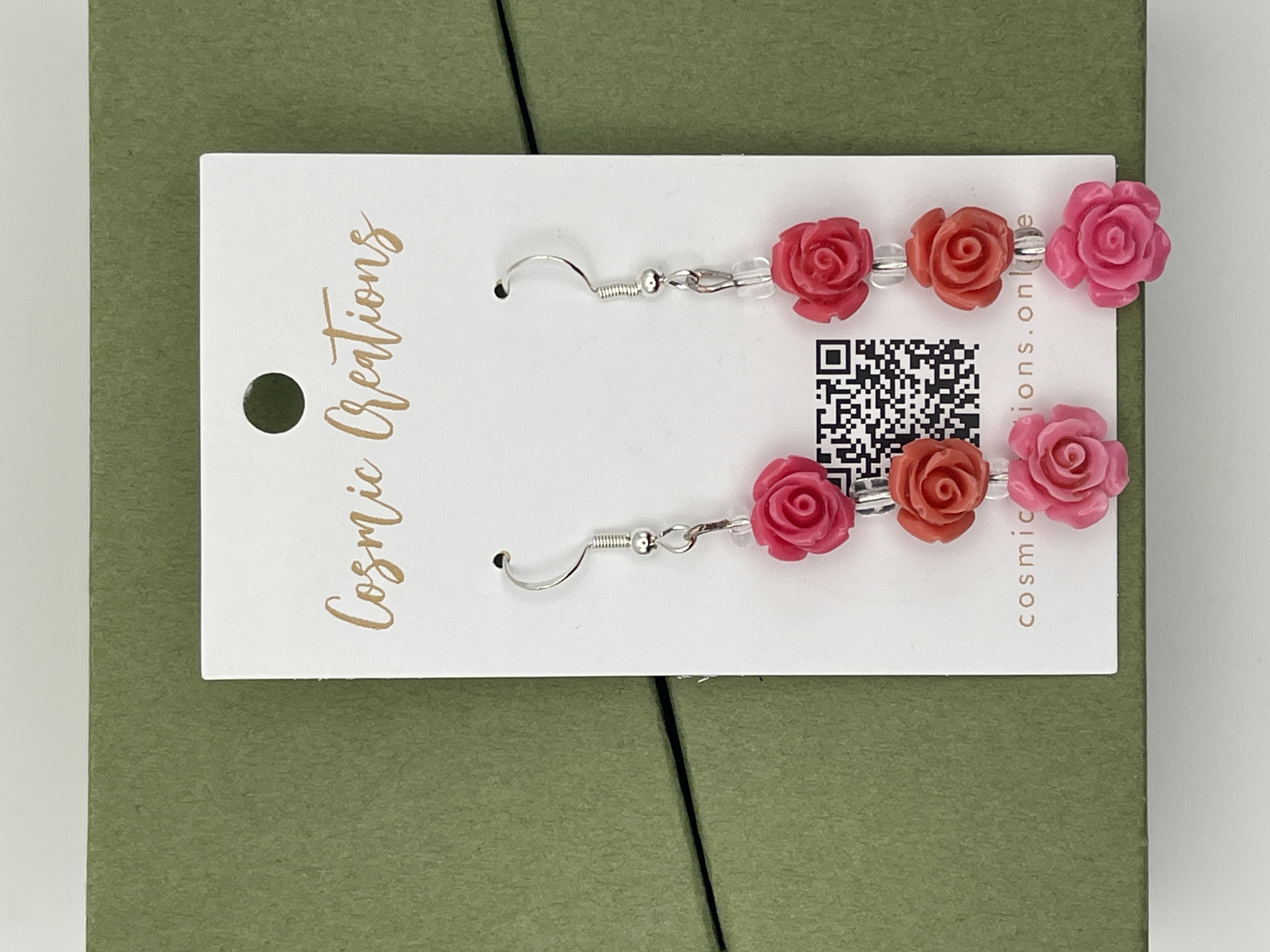 Rose Flower Dangle Earrings