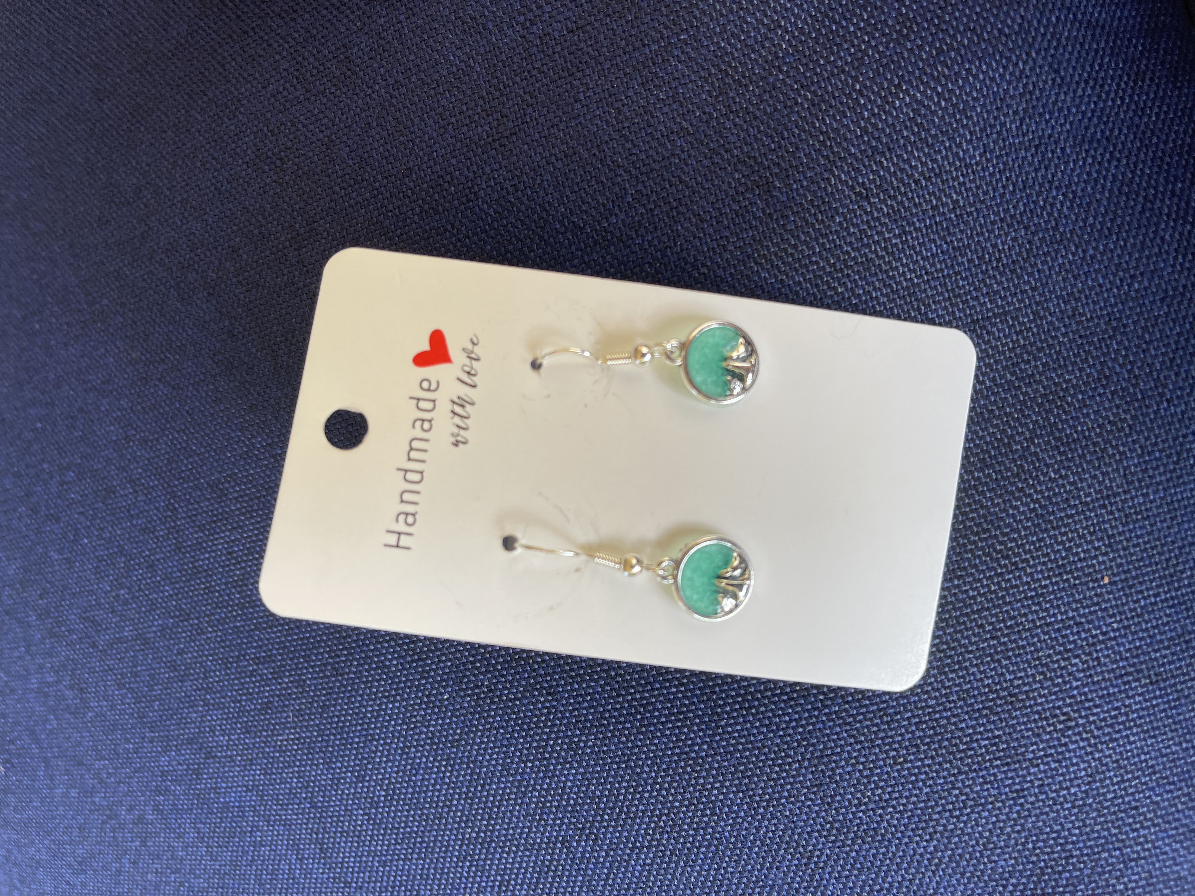 Teal sky & silver Mountain earrings