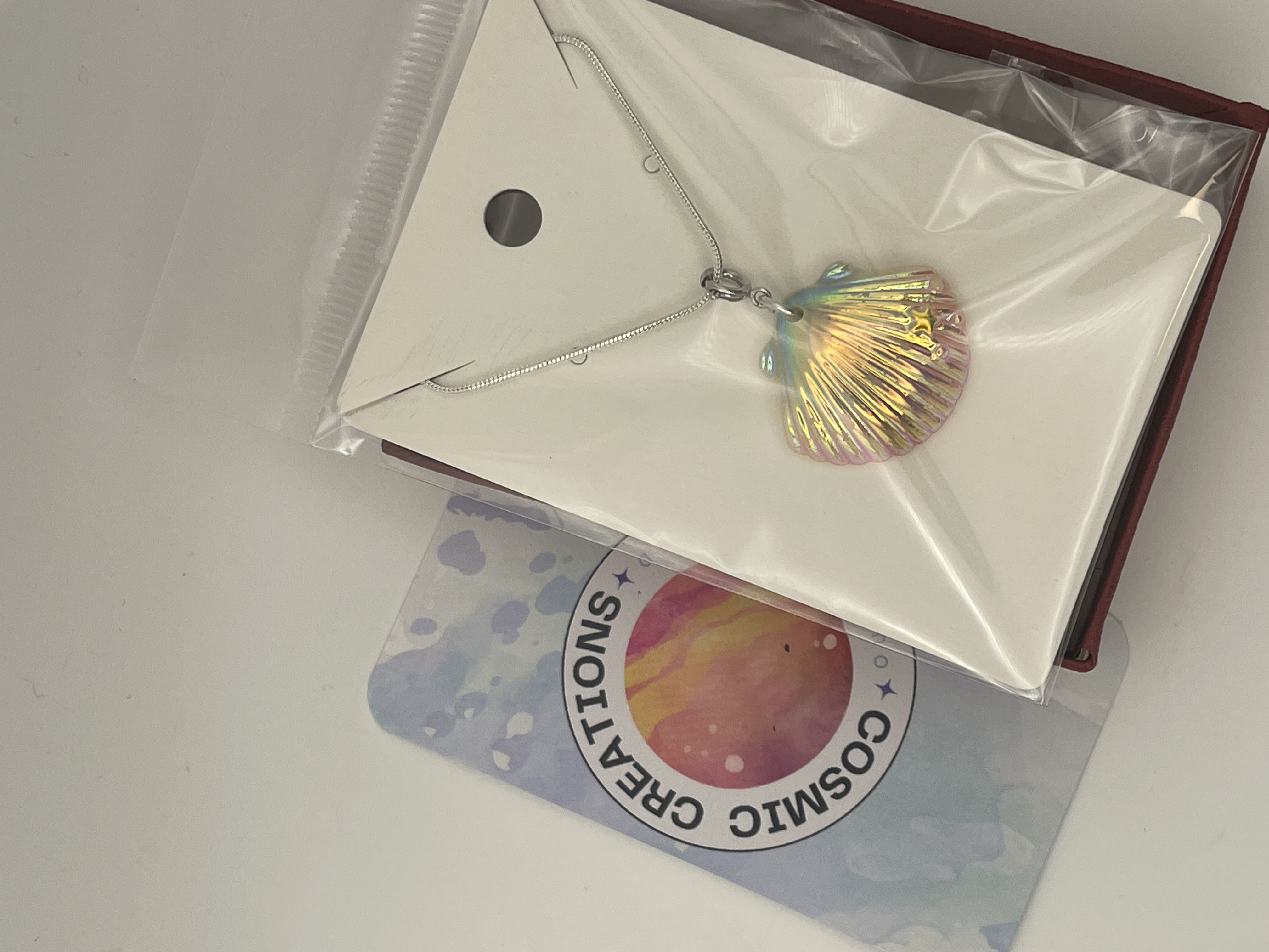 Iridescent Shell Pendant Necklace