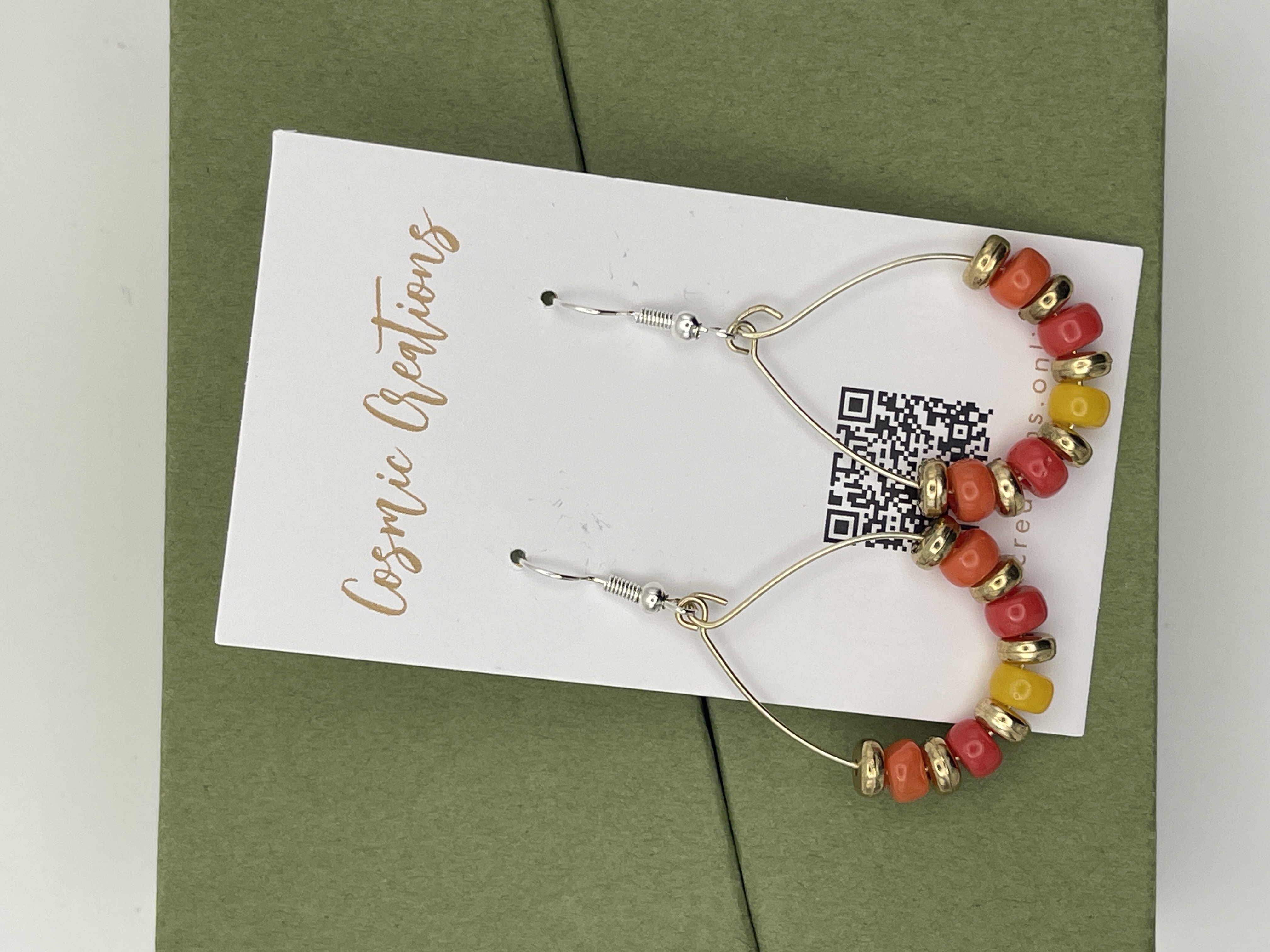 Handmade Beaded Hoop Earrings