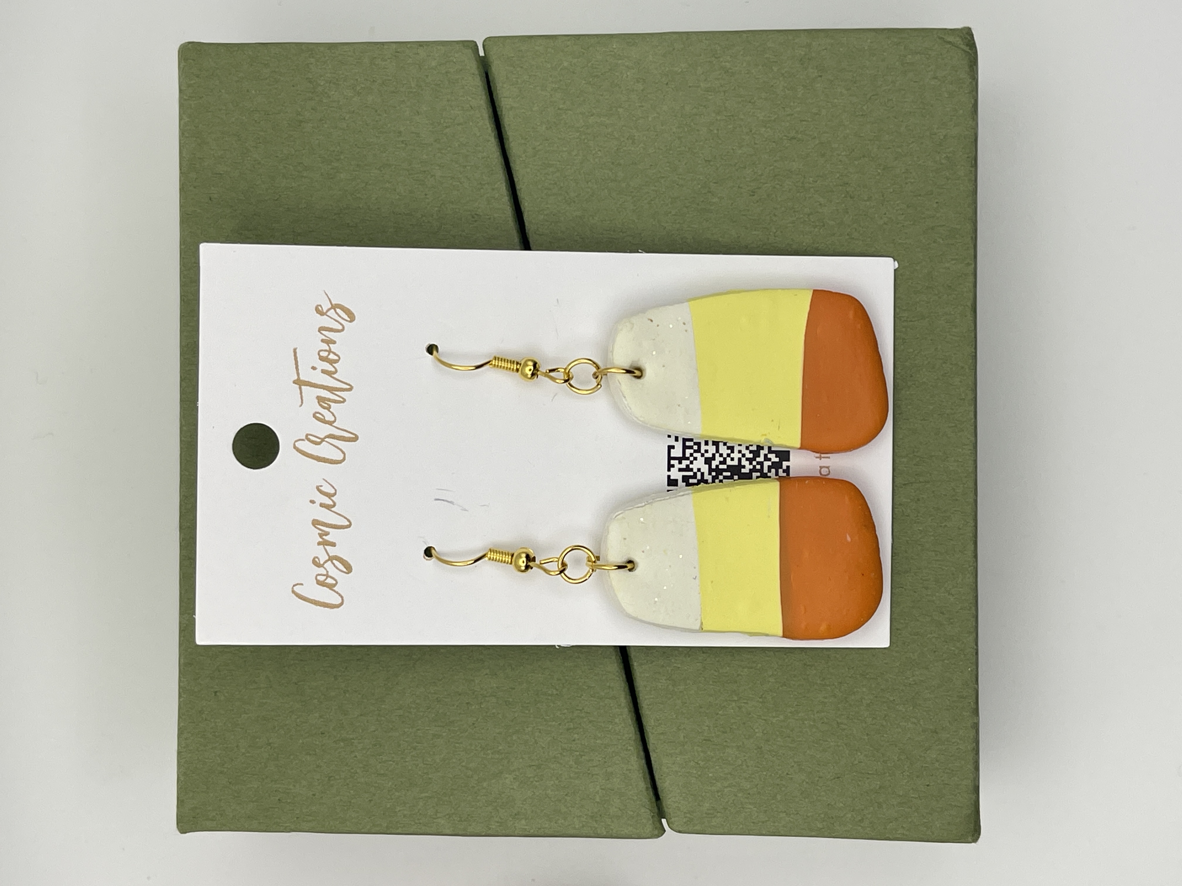 Handmade Candy Corn inspired Earrings
