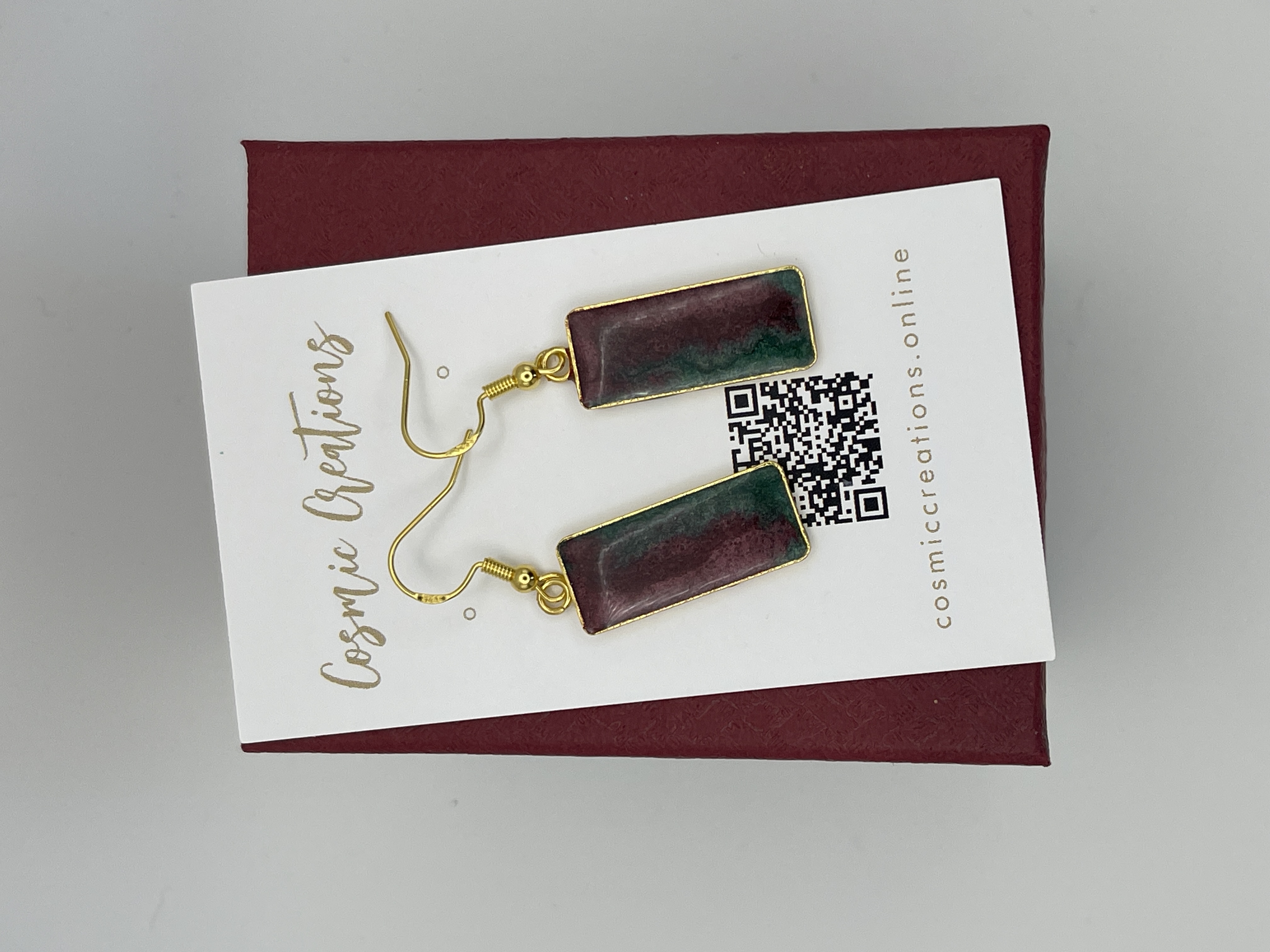 Dark Marble Earrings