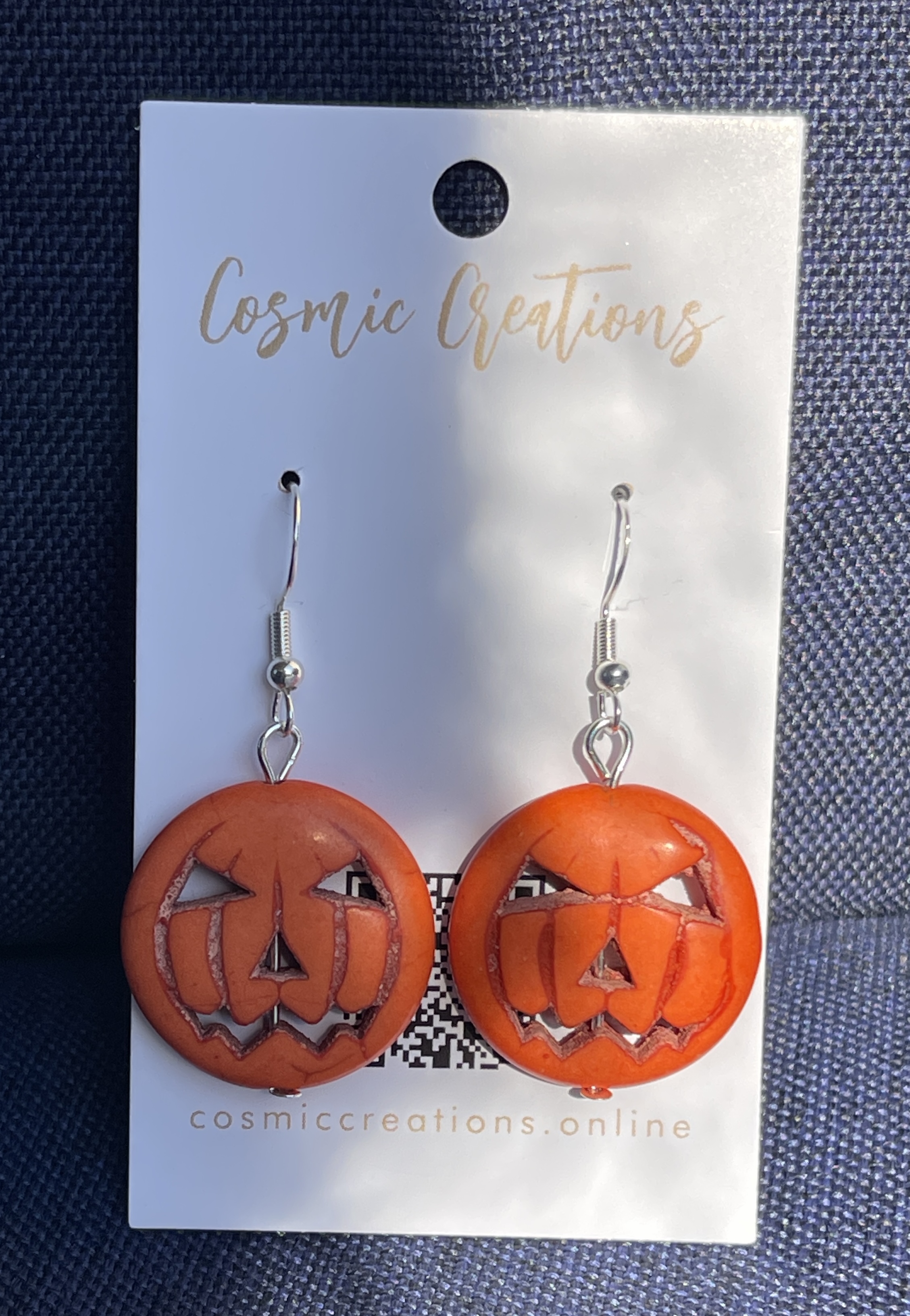 Pumpkin Jack-O'-Lantern Earrings