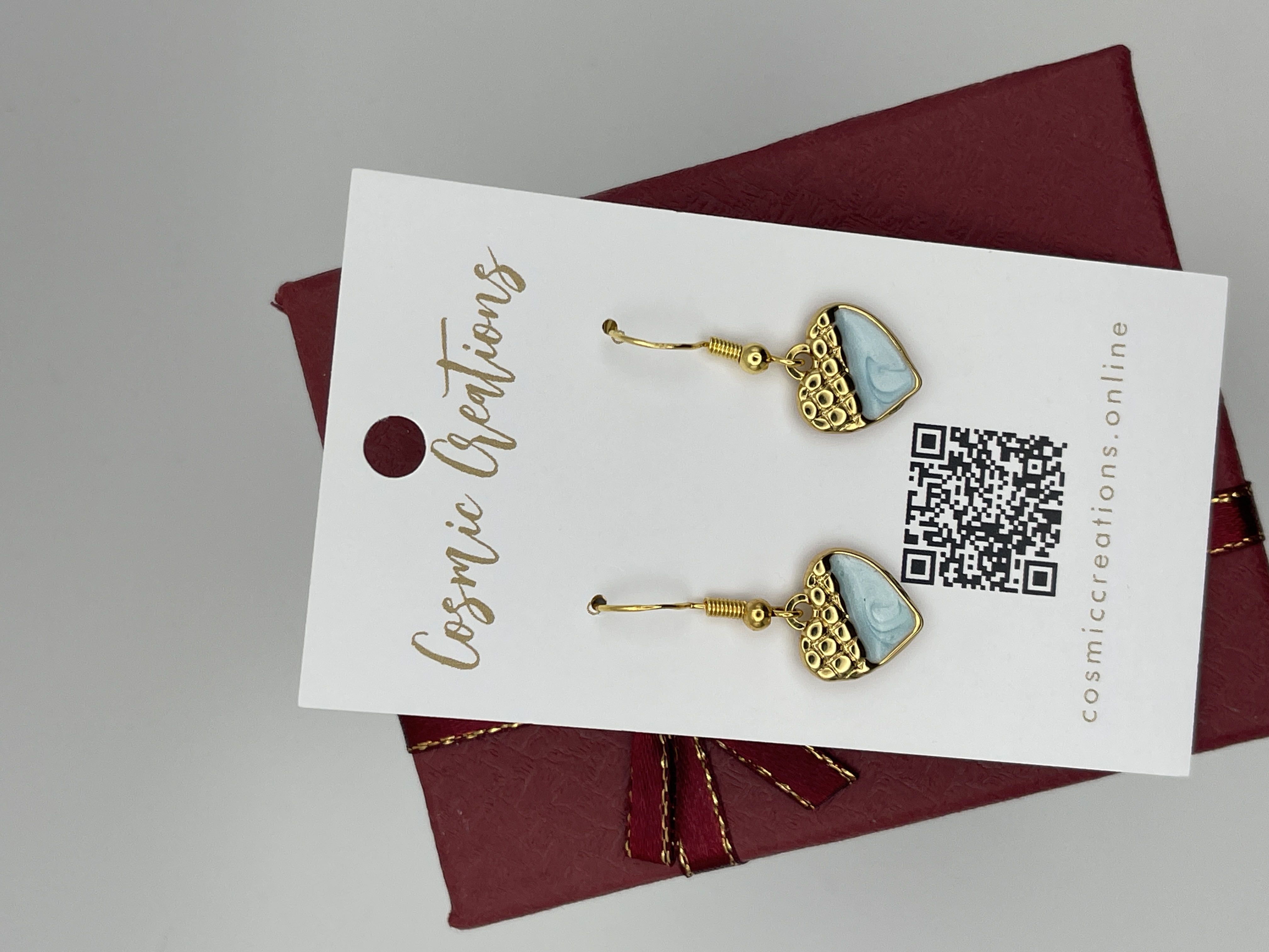 Elegant Gold and Blue Dangle Earrings