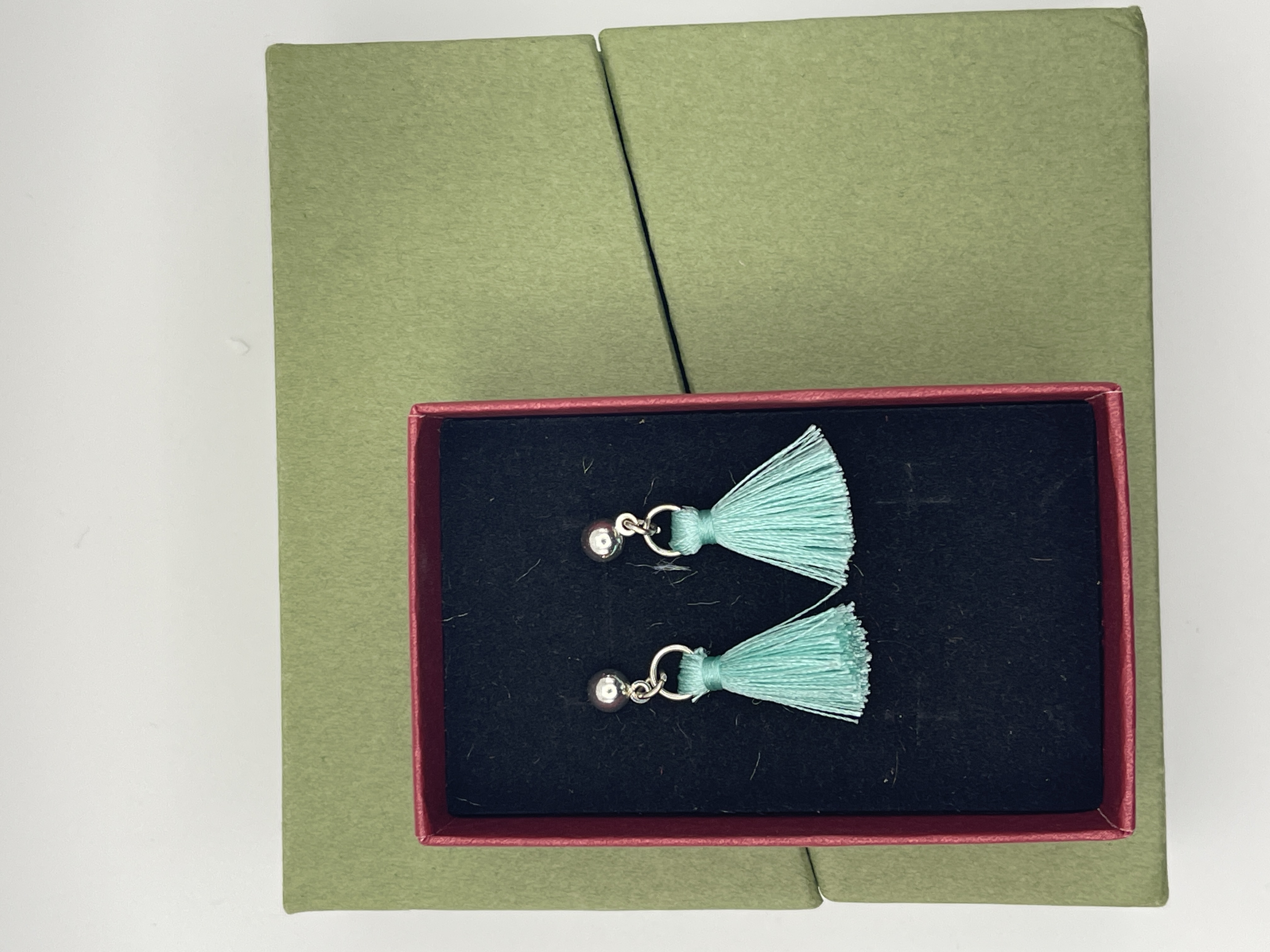 Green Tassel Earrings