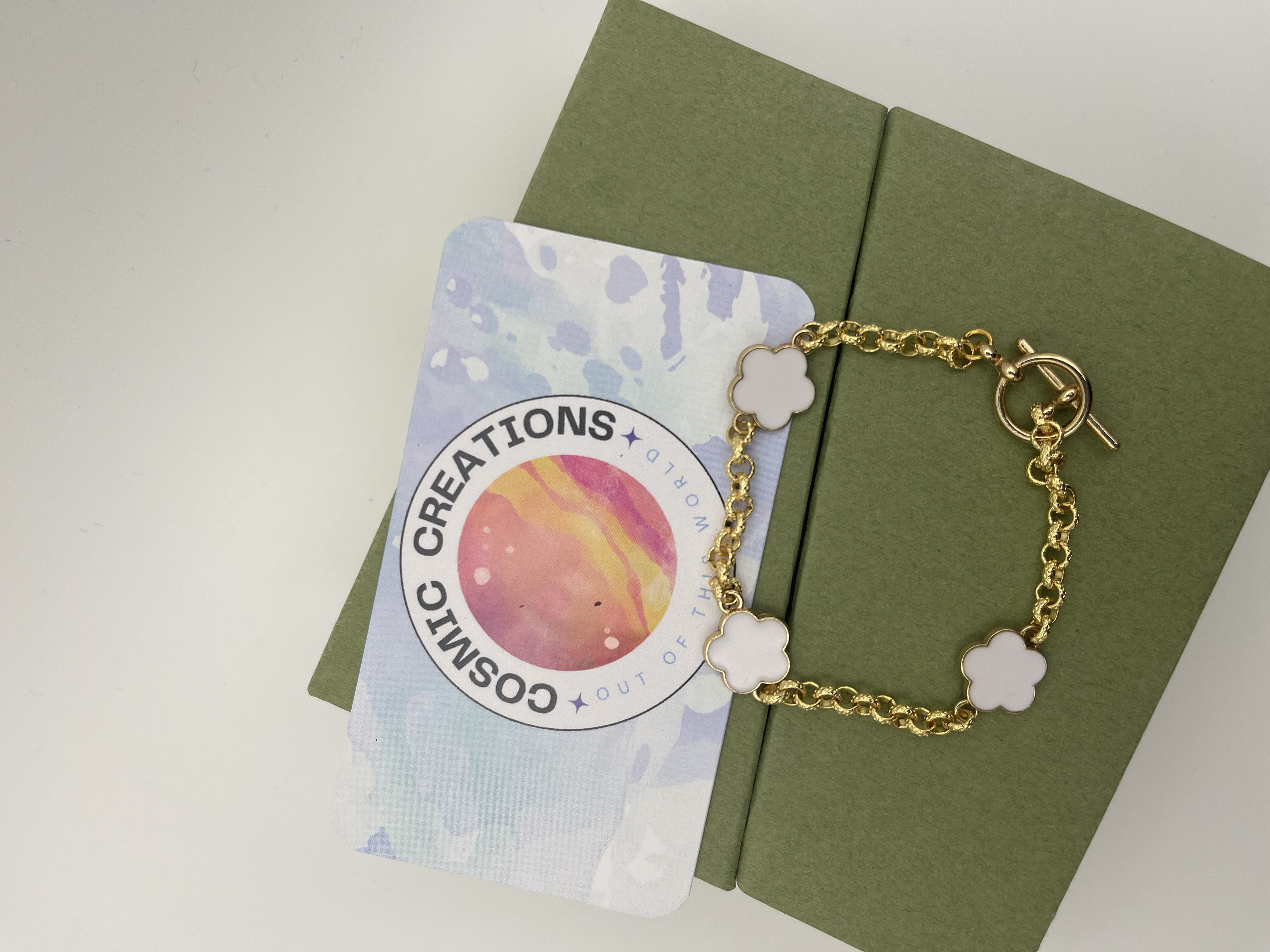 Gold Clover Charm Bracelet