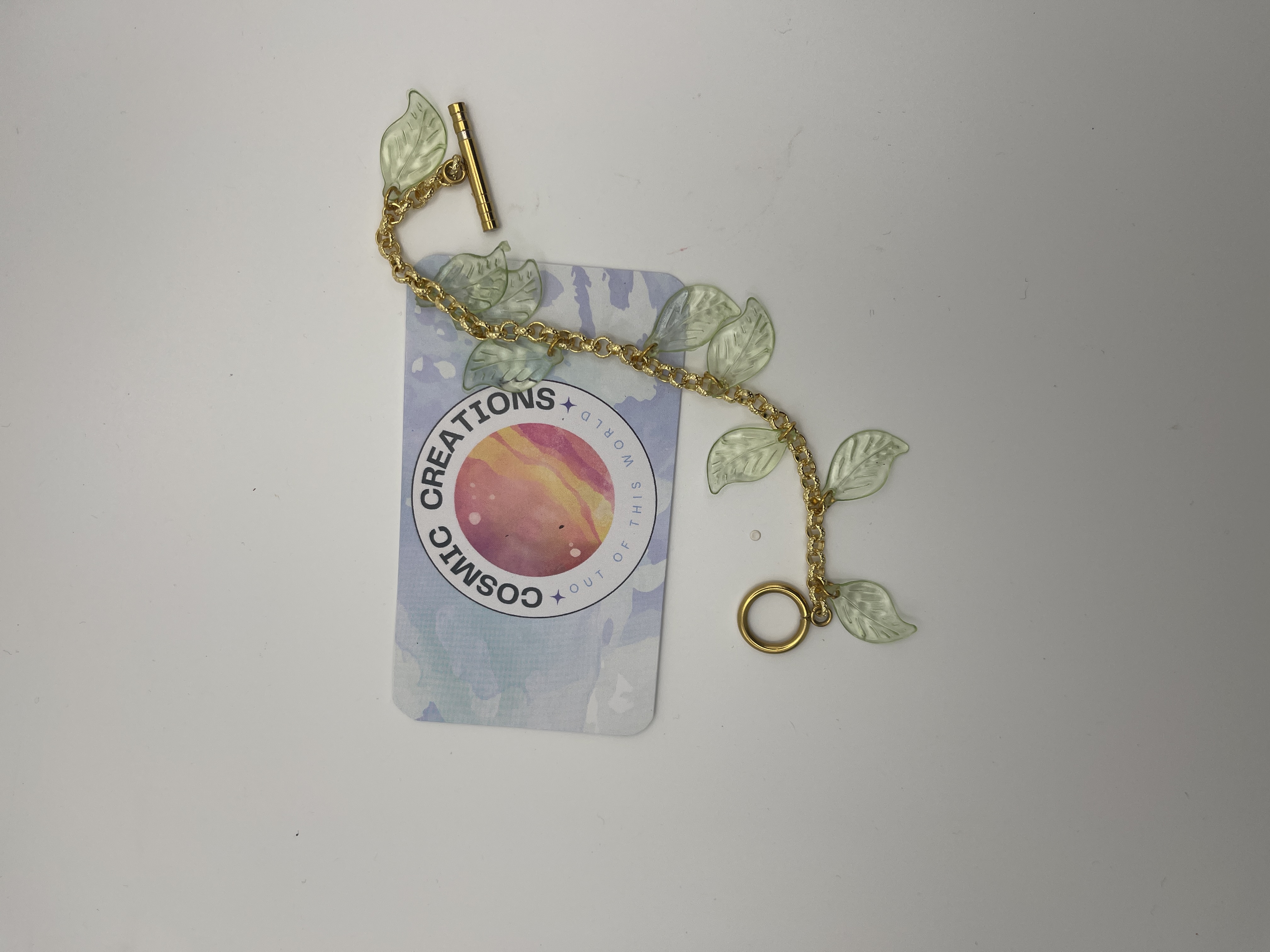 Gold Leaf Charm Bracelet