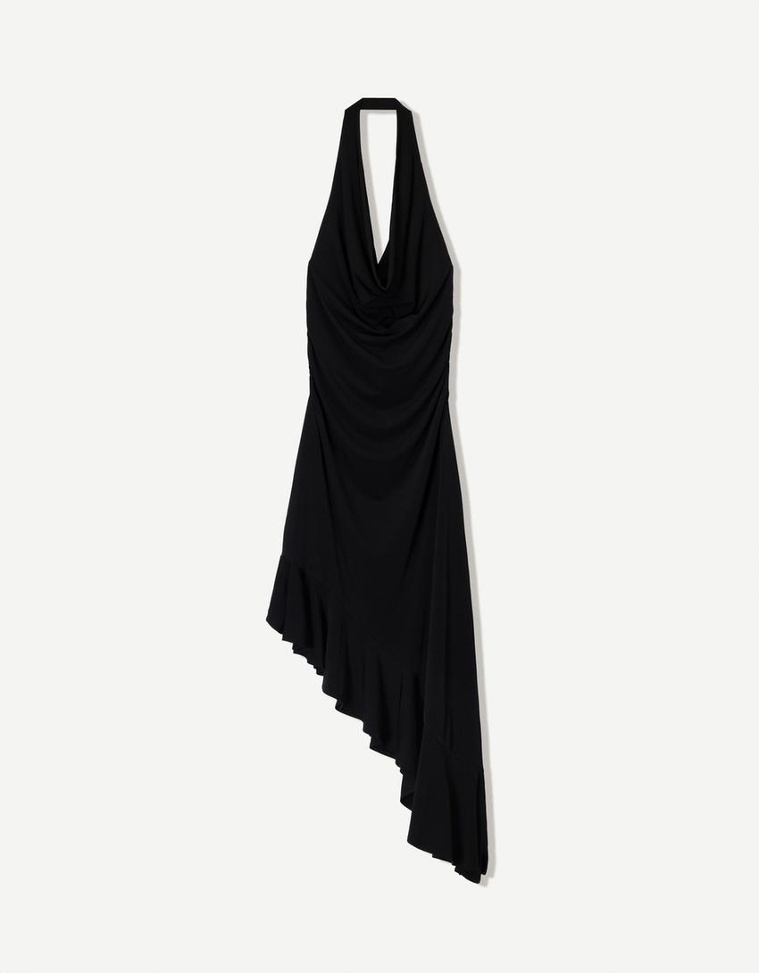 Asymmetrical cut midi dress