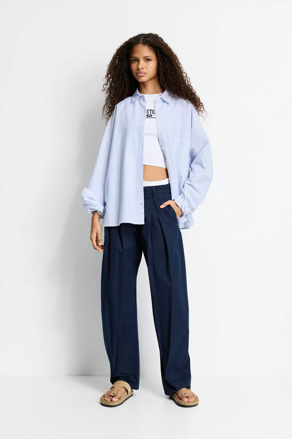 Striped shirt with pocket