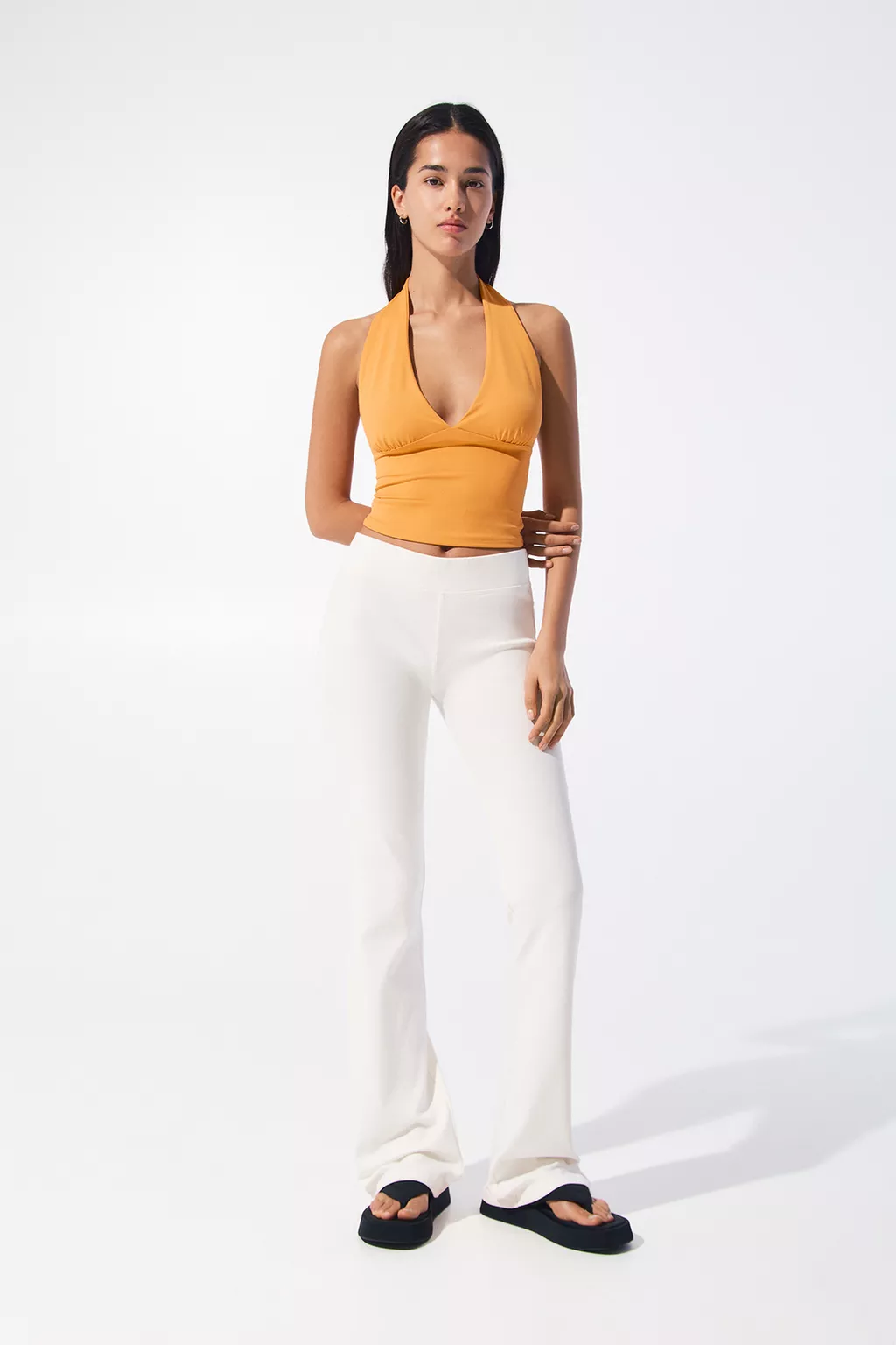 Halter top with open back