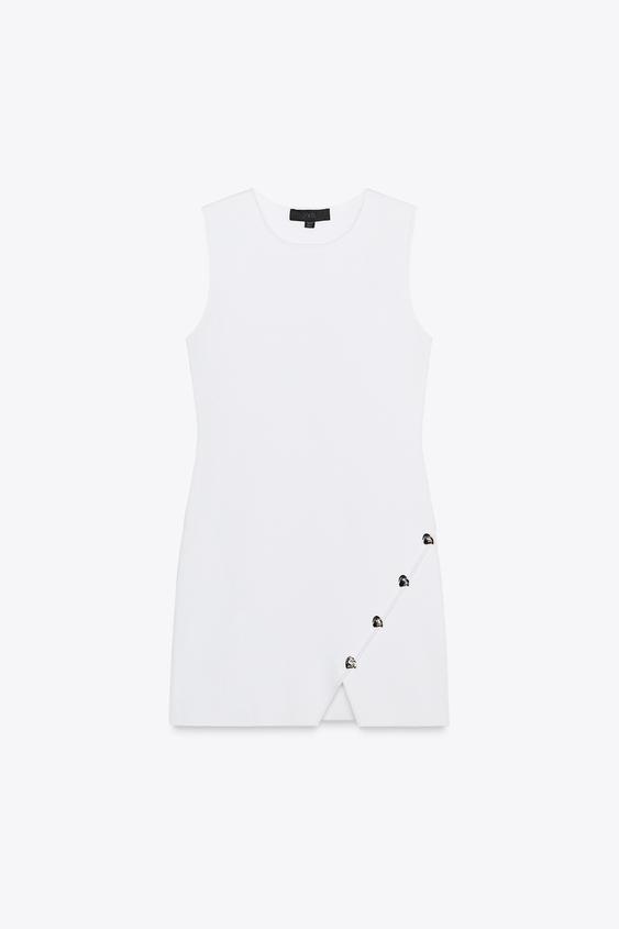 SHORT KNIT BUTTON DRESS