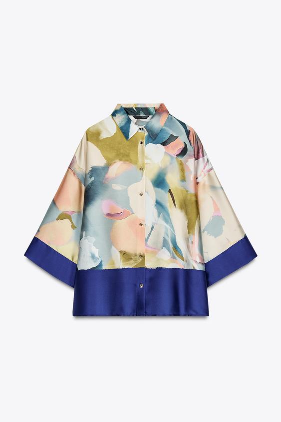 PRINTED SATIN SHIRT