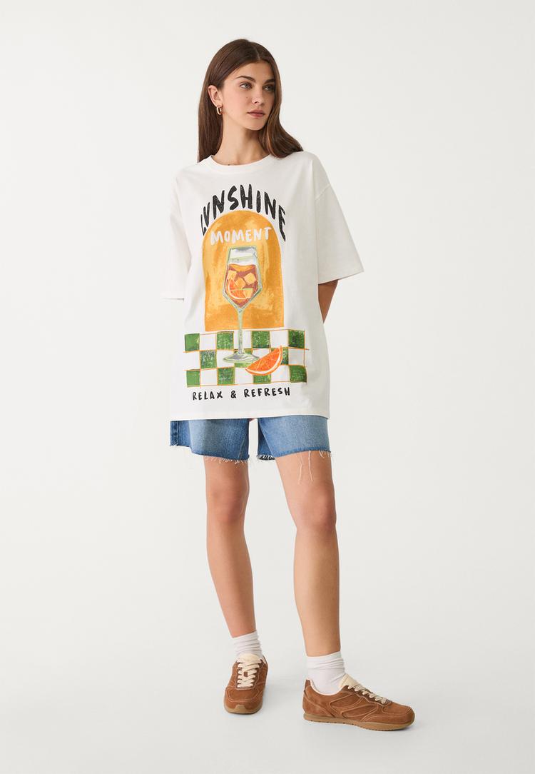 Oversize heavy cotton printed T-shirT