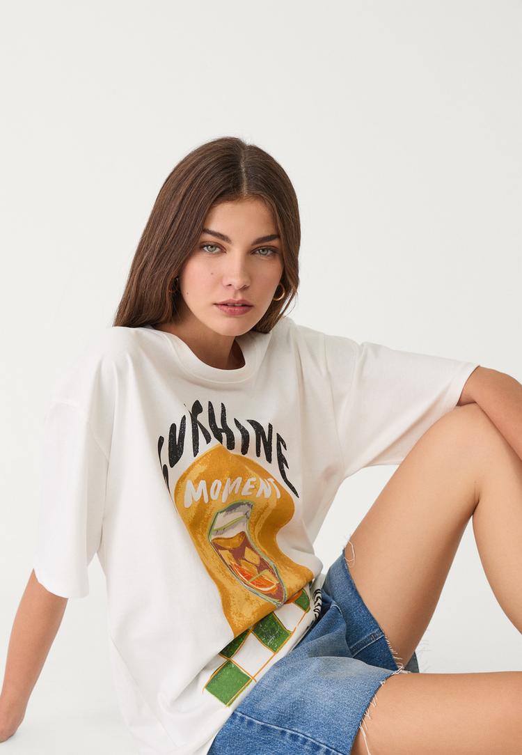 Oversize heavy cotton printed T-shirT