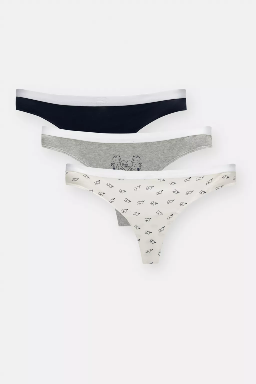 3-pack of devil print thongs