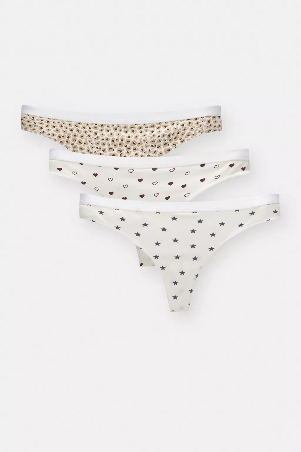 3-pack of printed thongs