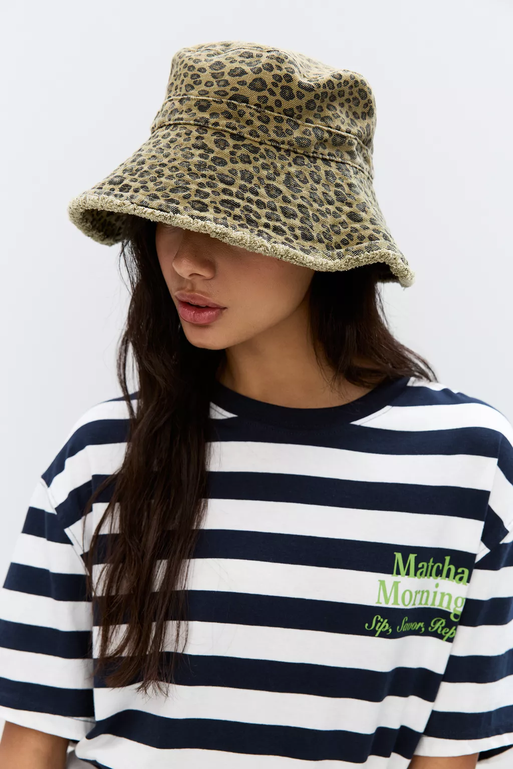 Leopard print bucket hat