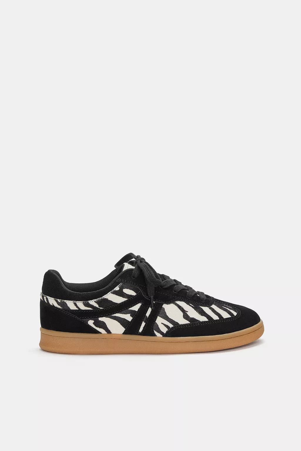 Animal print leather trainers