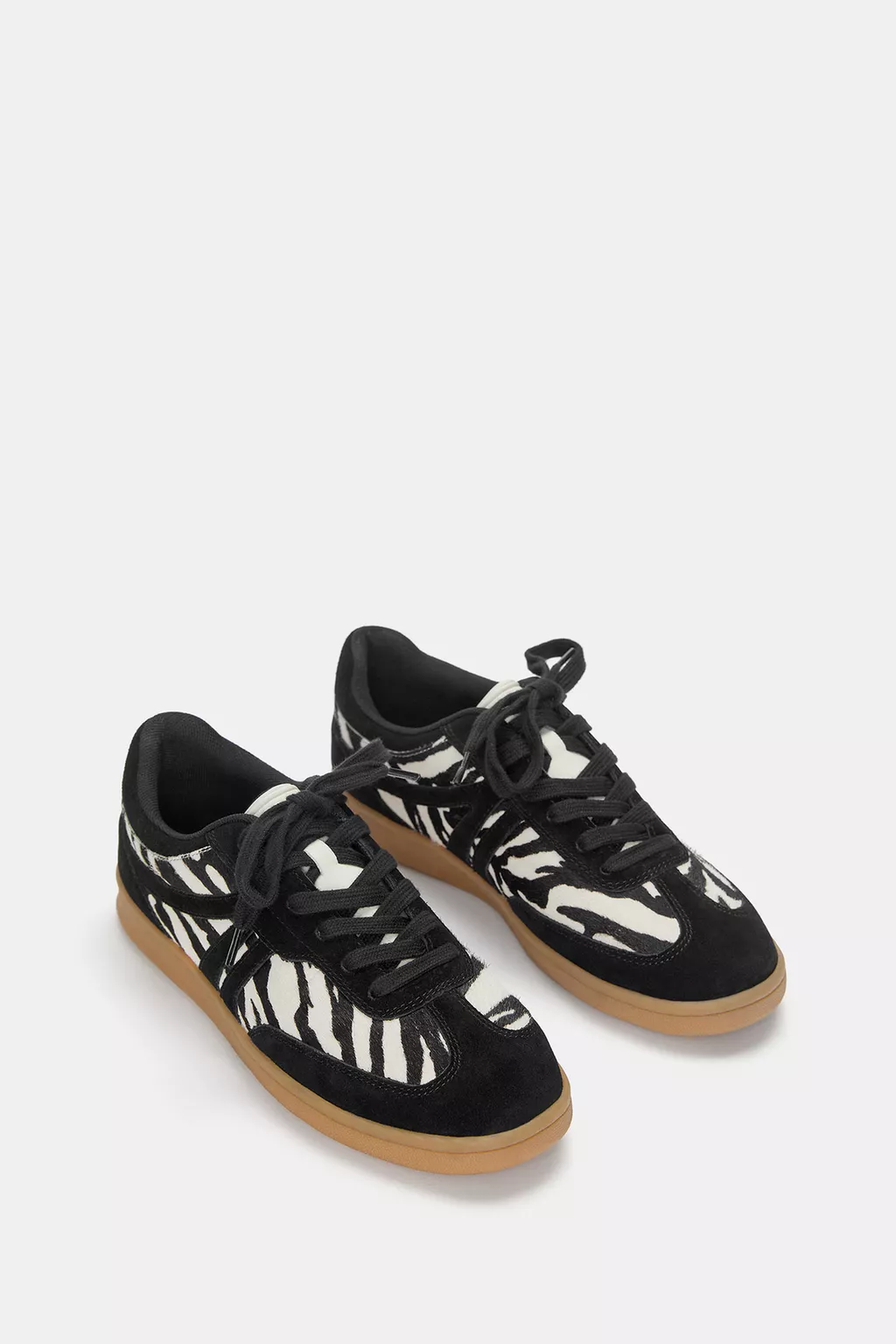 Animal print leather trainers
