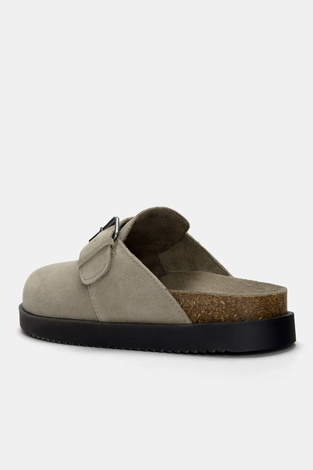 Leather clogs with buckle