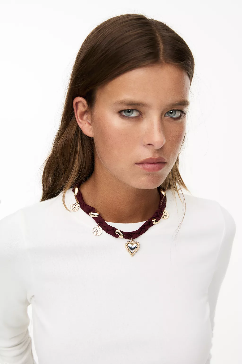 Cord necklace with charms