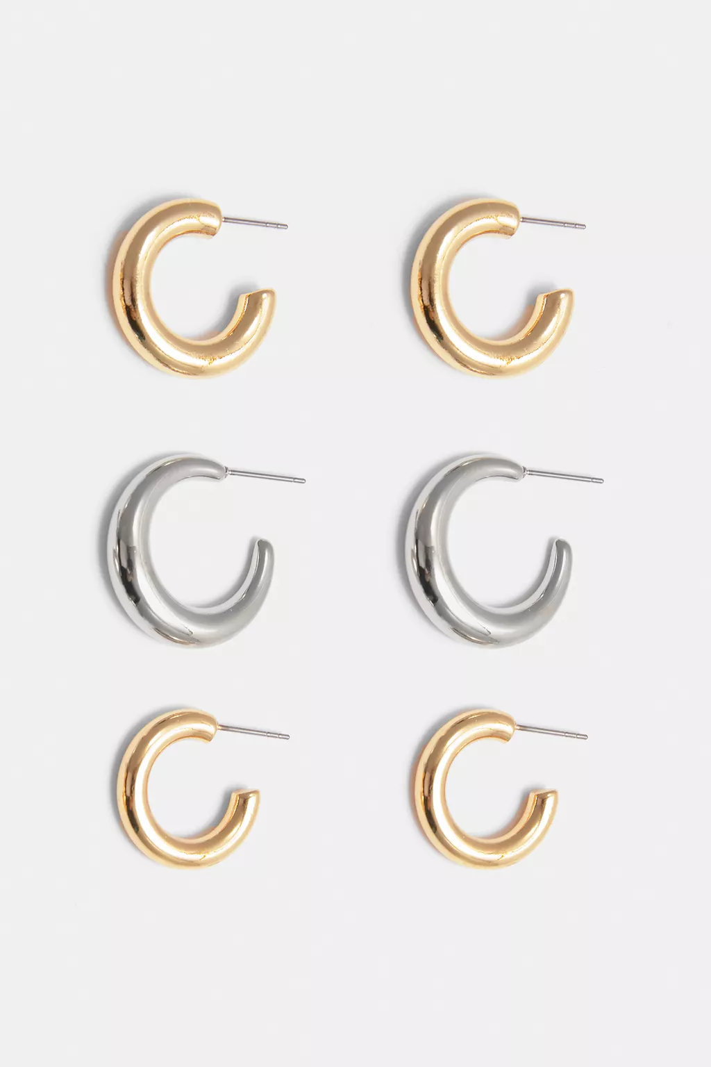 Pack of 6 pairs of hoop earrings