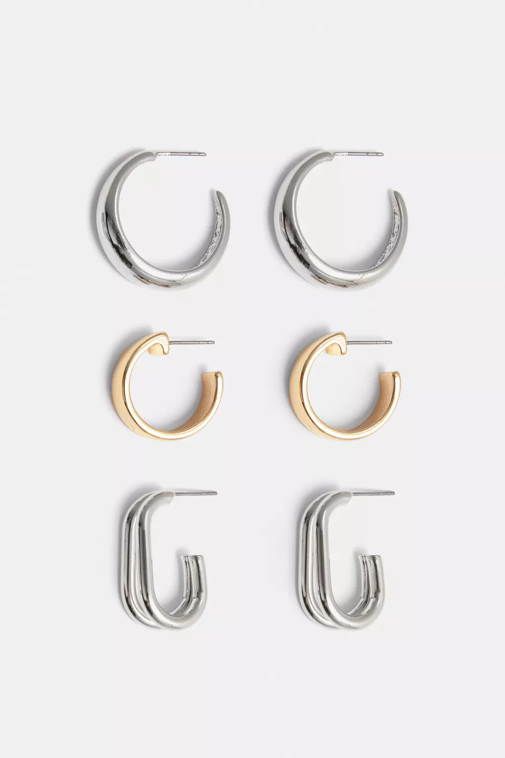 Pack of 6 pairs of hoop earrings
