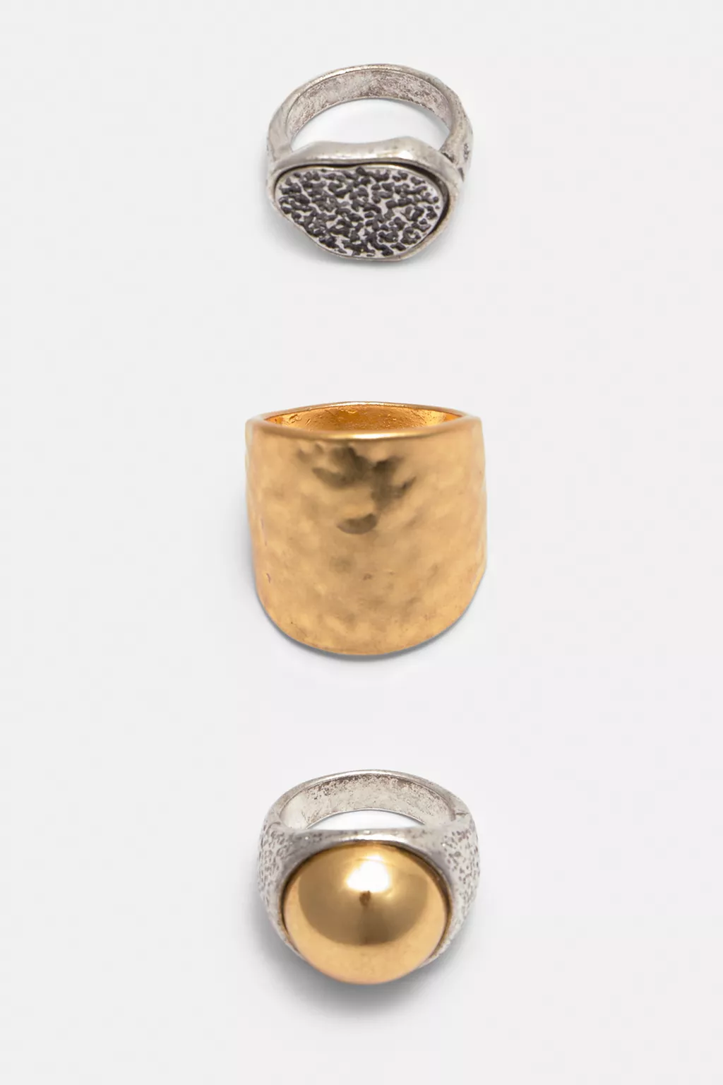 Pack of 3 metallic rings